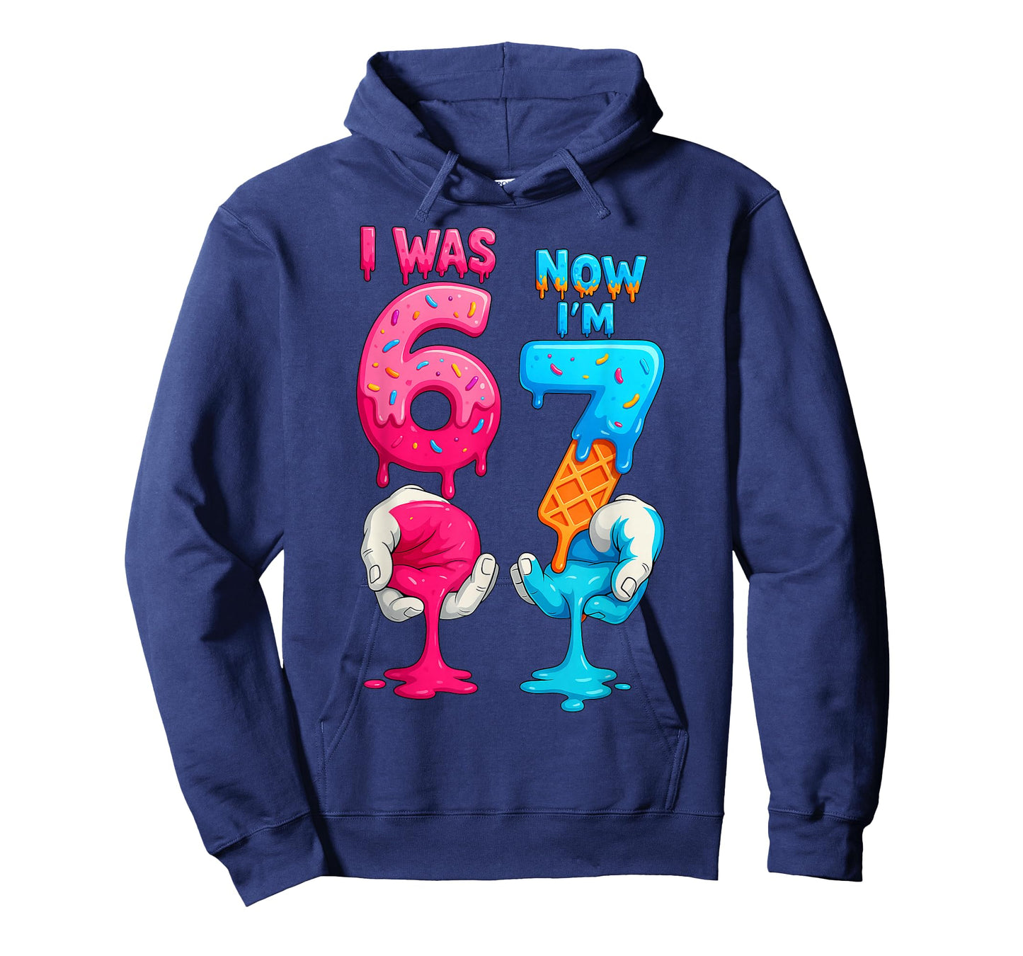HUGvyn I was 6 Now I'm 7 Year Old Birthday Six Seven 67 Kids T-Shirt