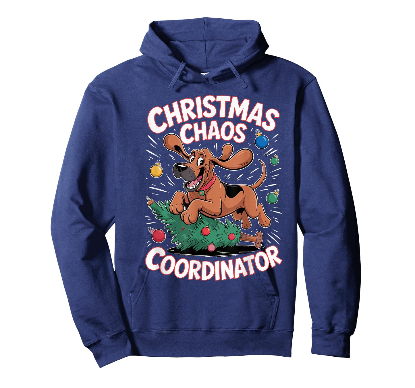 Christmas Chaos Coordinator Xmas Puppy Funny Bloodhound T-Shirt