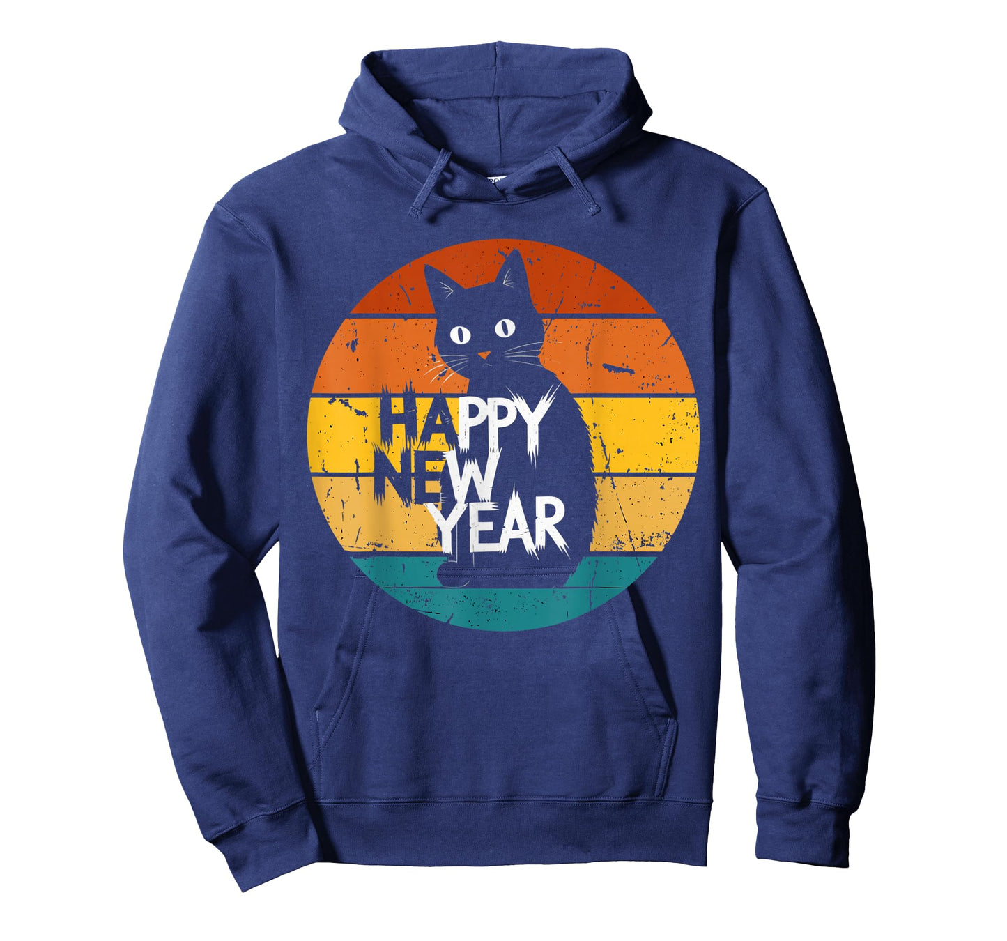 Happy New Year Cat Retro Sunset Cute Animal Shirt 2026 Party T-Shirt
