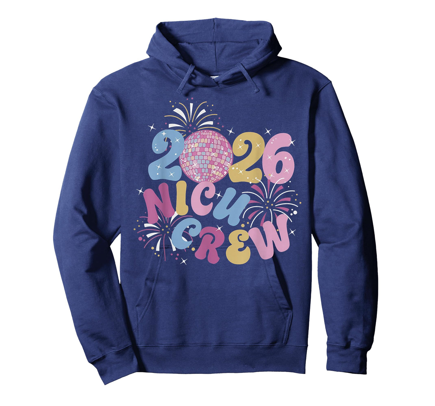 NICU Crew New Years Neonatal Nurse Disco Ball Fireworks T-Shirt