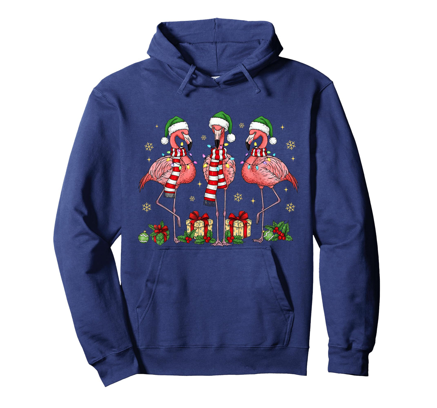 Tropical Christmas Flamingo Snow Xmas Holiday Women Girl Kid T-Shirt