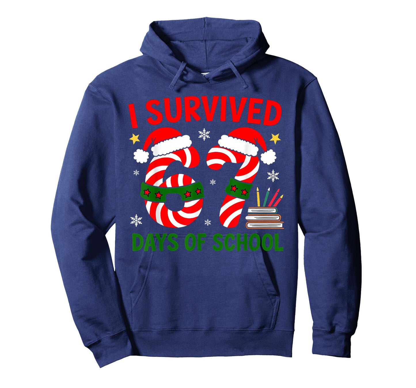 I Survived 67 Days of School Christmas Book Pencil T-Shirt