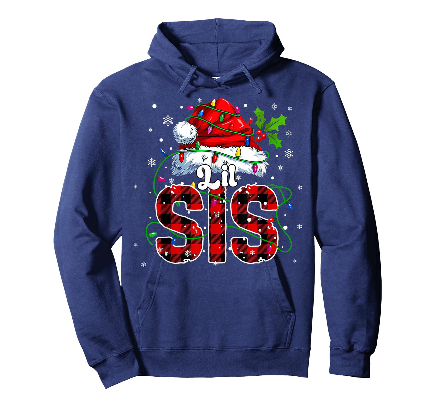 Lil Sis Santa Christmas Family Matching Pajamas Xmas Sister T-Shirt