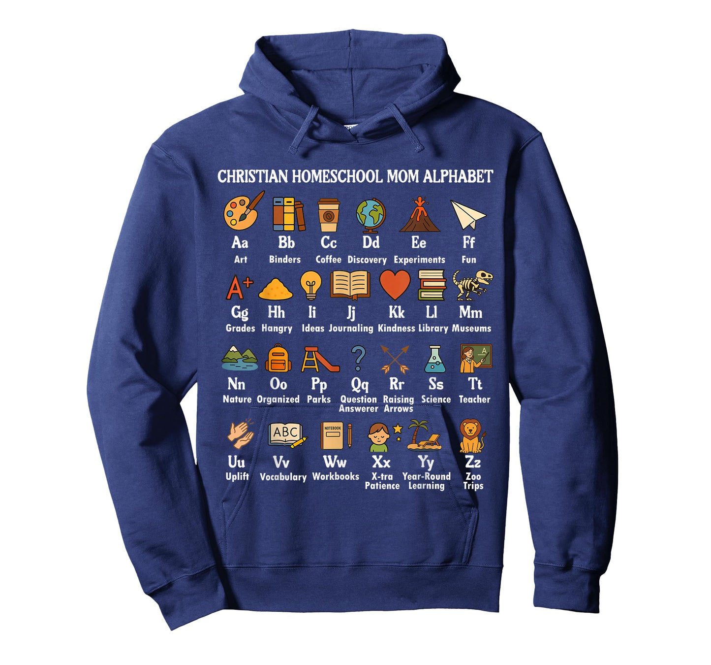 Homeschooling CC Mama Christian Homeschool Mom Alphabet T-Shirt