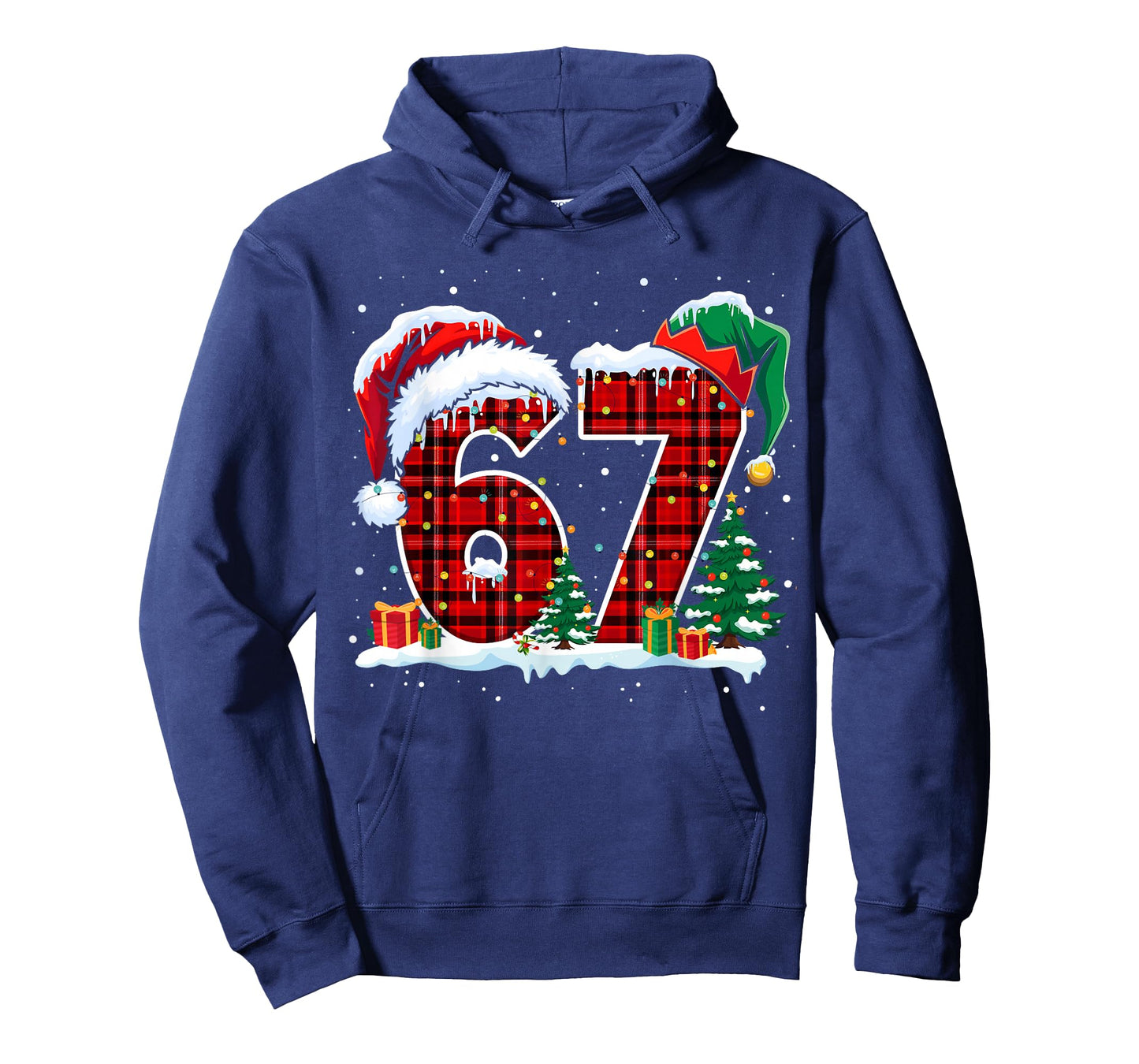 Funny Six Seven 6 7 Meme 67 Christmas Red Plaid Xmas Pajamas T-Shirt