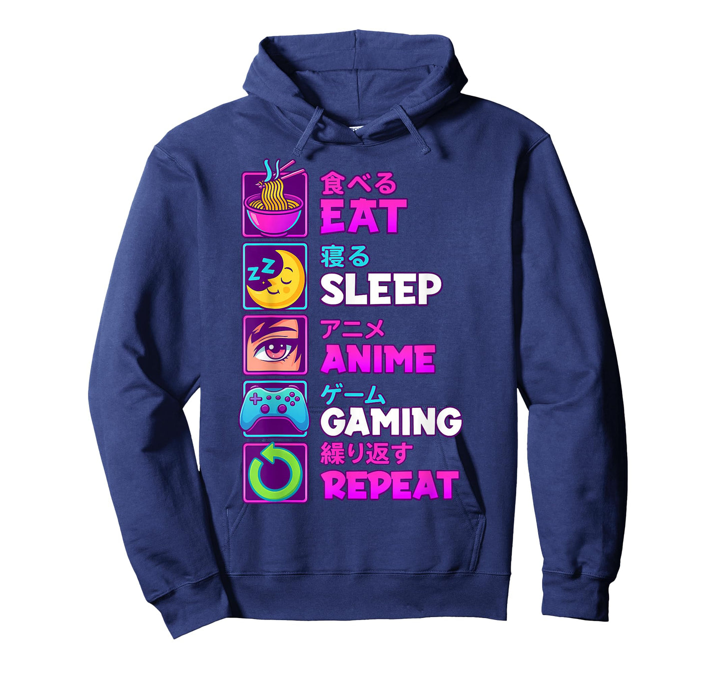 Eat Sleep Anime Gaming Repeat Kawaii Otaku Anime Manga T-Shirt