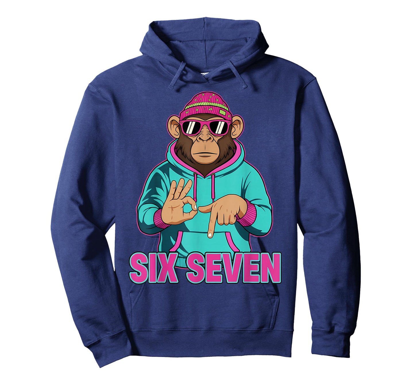 Six Seven Meme Cute Monkey 67 Funny Gen Z Apha Slang T-Shirt