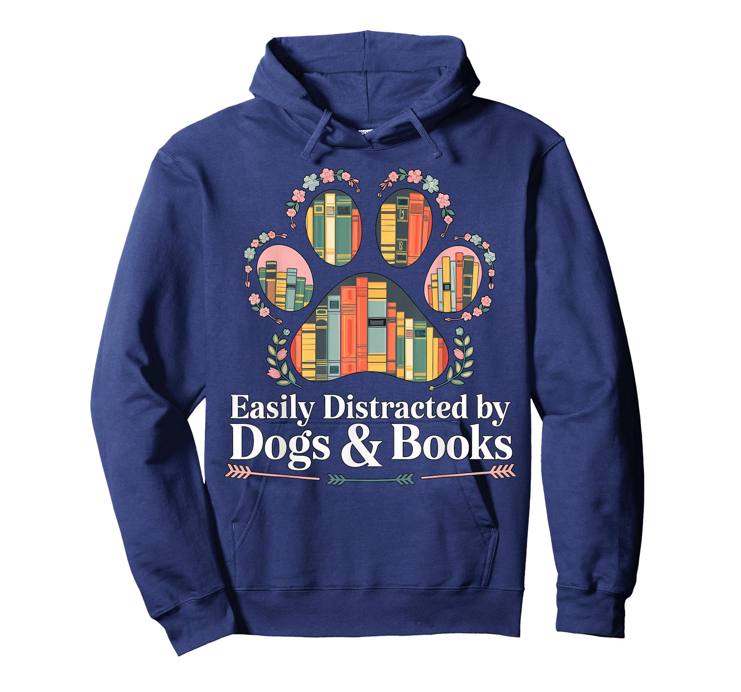 Easily Distracted by Dogs and Books Reading T-Shirt