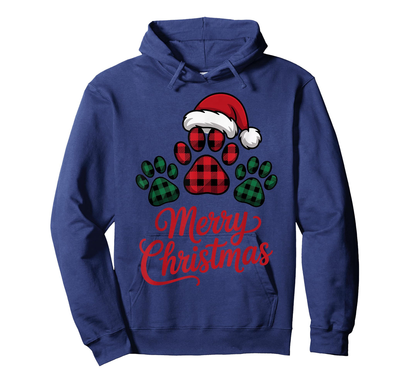 Merry Christmas Plaid Paw Pet Owners Holiday Dog Lovers Fun T-Shirt