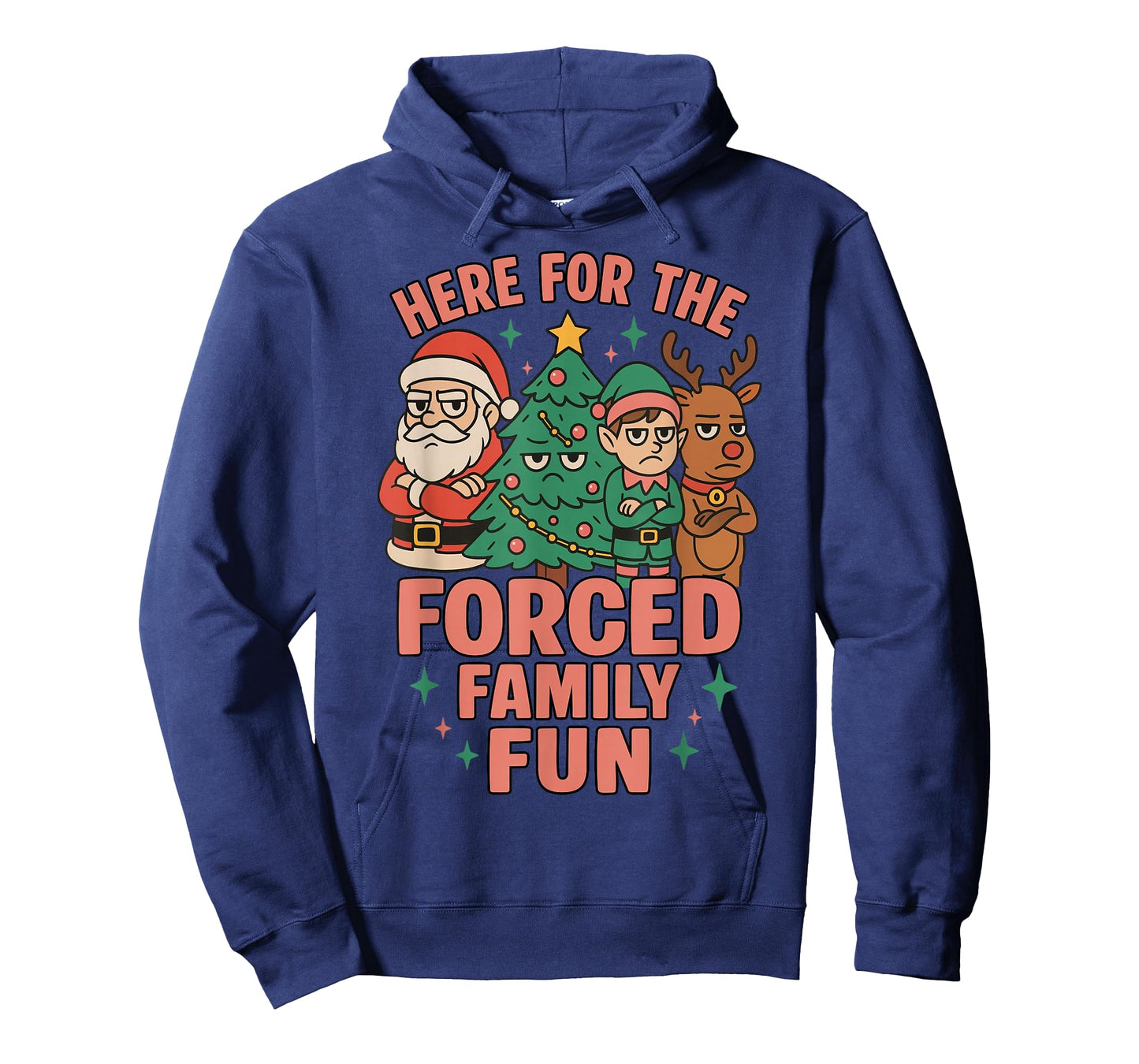 Here for The Forced Family Fun Santa Christmas Tree Xmas T-Shirt