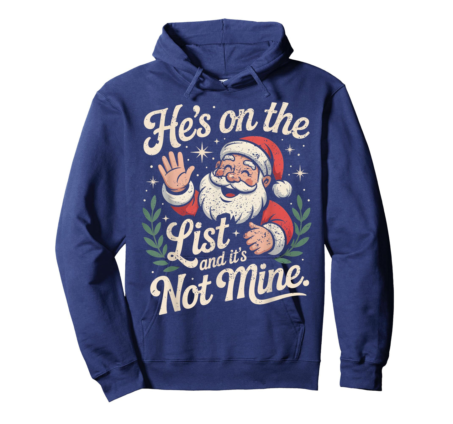 He's on The List Not Mine Santa Retro Christmas T-Shirt