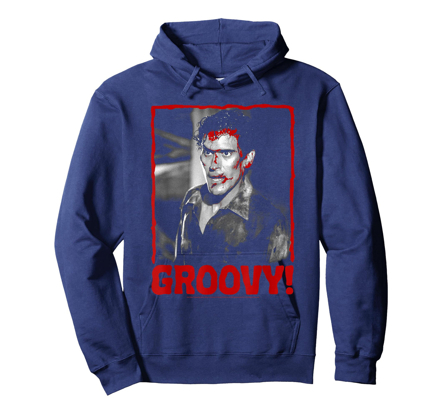 Evil Dead 2 Ash Bloody Groovy Photo Retro Horror Movie T-Shirt