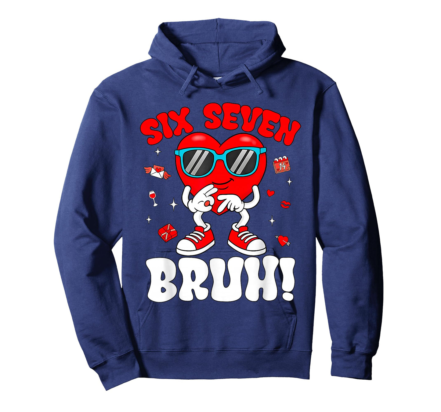 Funny 6 7 Meme 67 Six Seven Bruh Valentine Heart Men Boy Kid T-Shirt