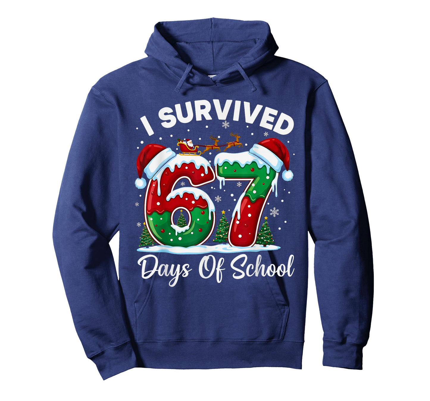 I Survived 67 Days of School Christmas Countdown Kids Boys T-Shirt