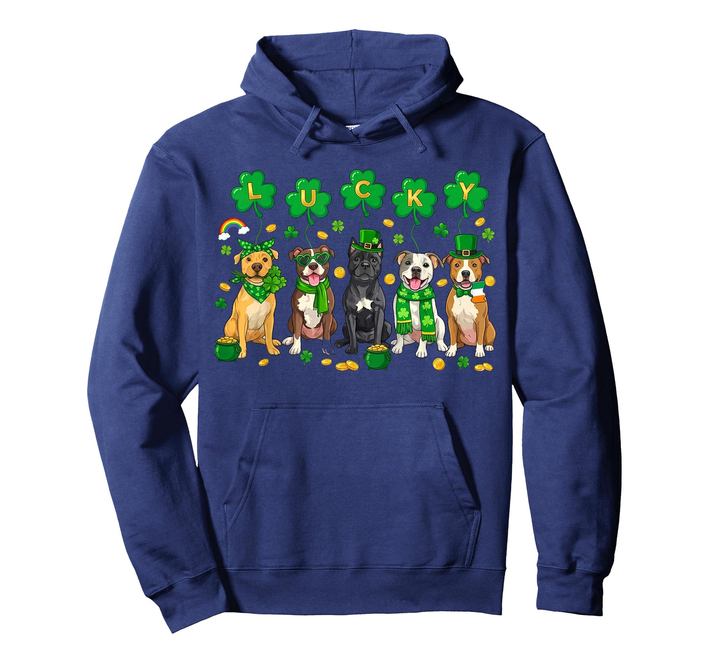 Funny Pitbull Dog St Patrick's Day Lucky Irish Dog Mom Dad T-Shirt