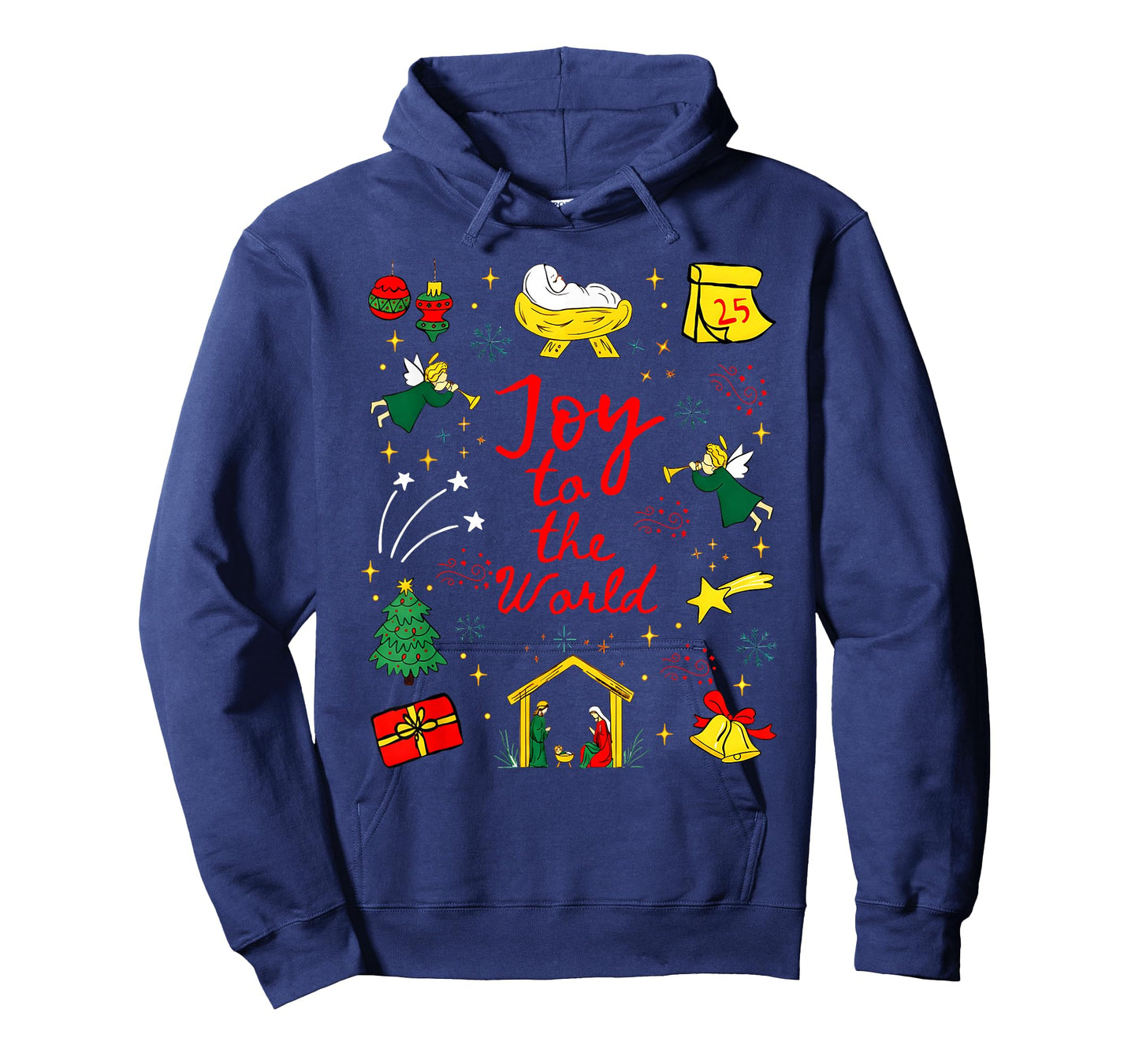 Joy to The World Nativity Christian Christmas Angels Faith T-Shirt
