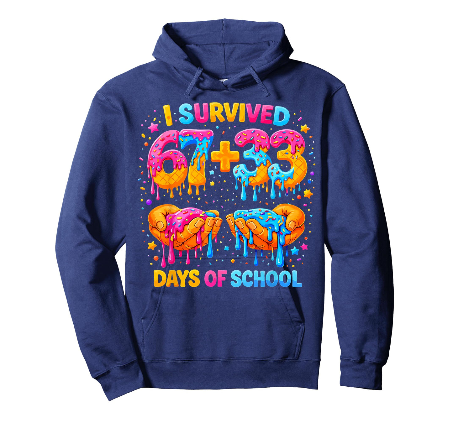 I Survived 67+33 Days of School Teacher Boys Girls 100 Days T-Shirt