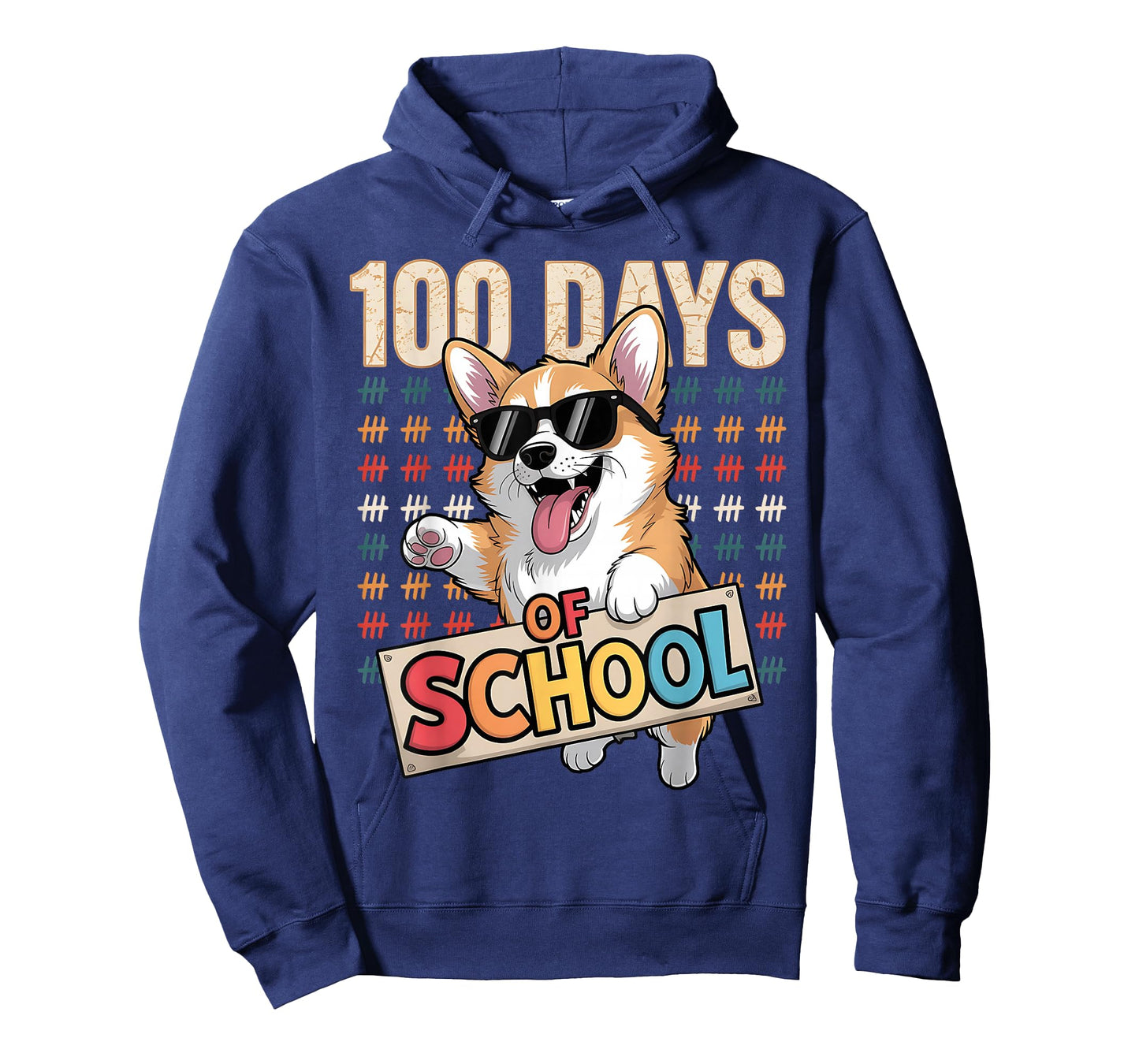 Funny 100 Days of School Corgi Dog Kids Boys Girls T-Shirt