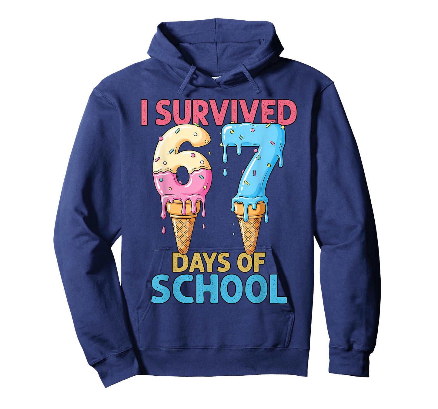 I Survived 67 Days of School Ice Cream Six Seven Teacher T-Shirt