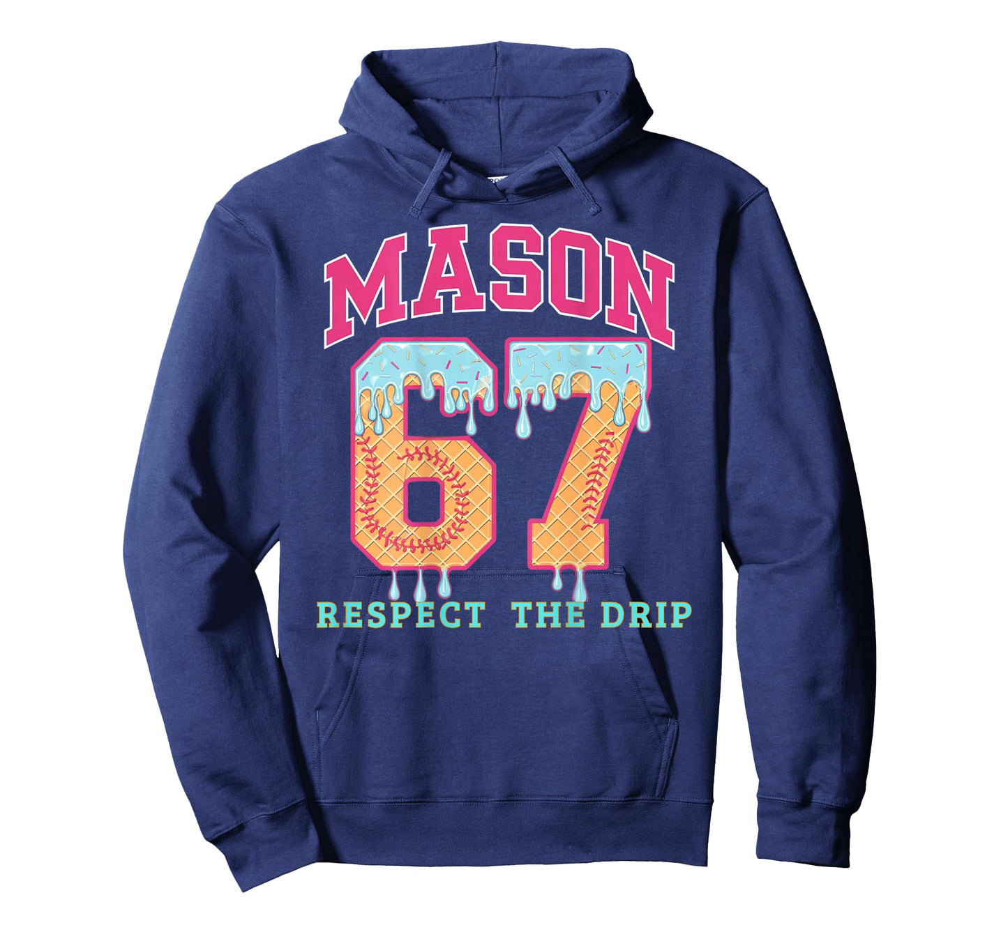Six Seven Ice Cream 67 Funny Gen Alpha Mason Meme (On Back) T-Shirt
