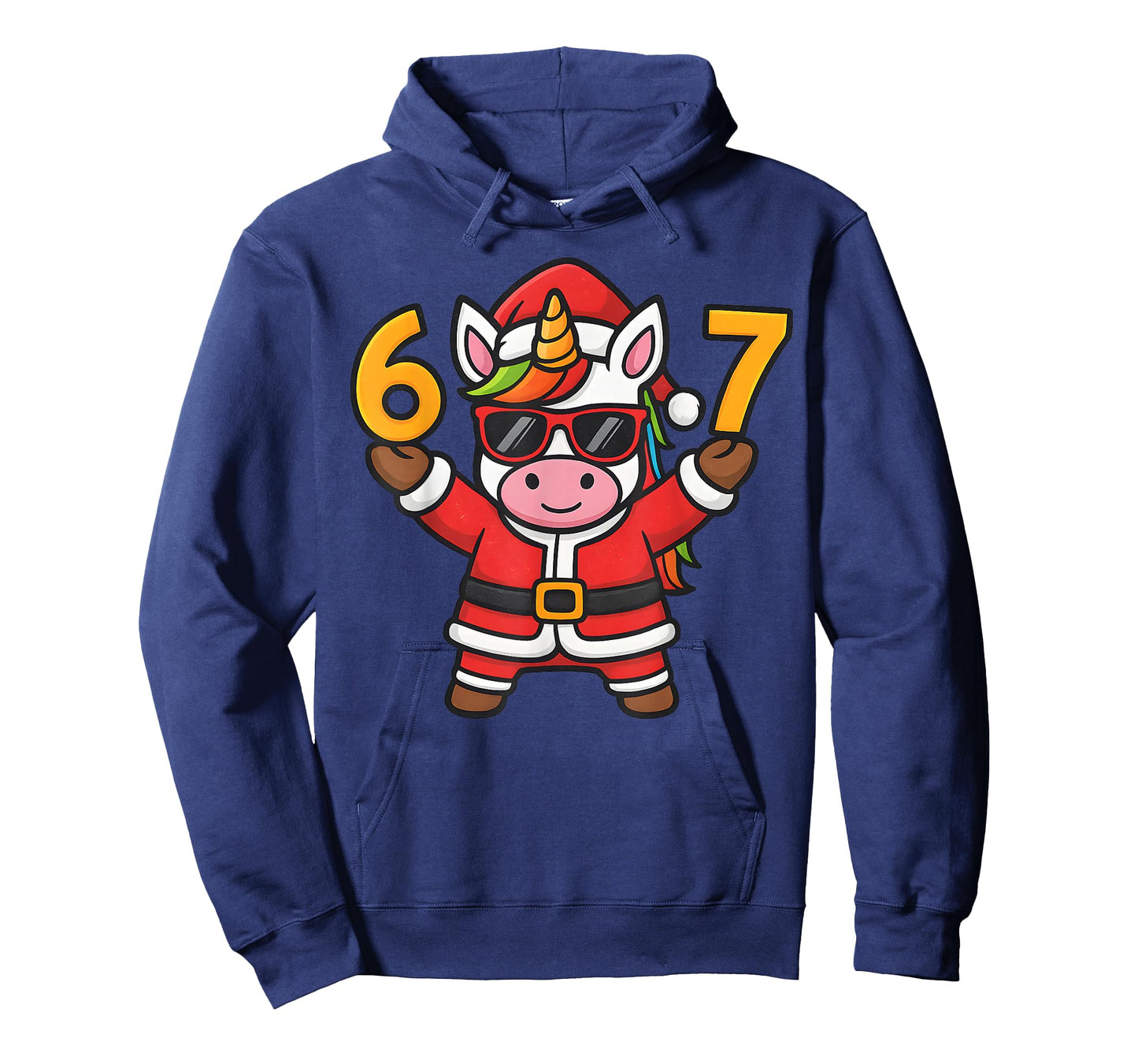 67 Christmaas Unicorn 6 7 Meme for Girls Kids Funny Xmas T-Shirt