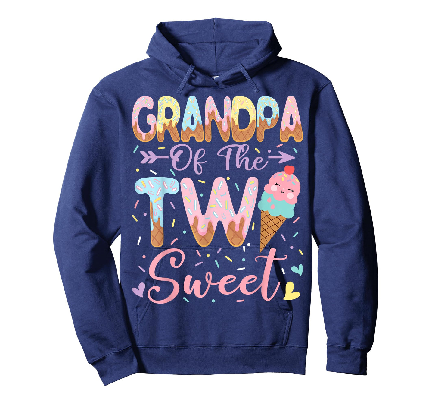 Grandpa of The Two Sweet 2nd Birthday Girl Ice Cream T-Shirt