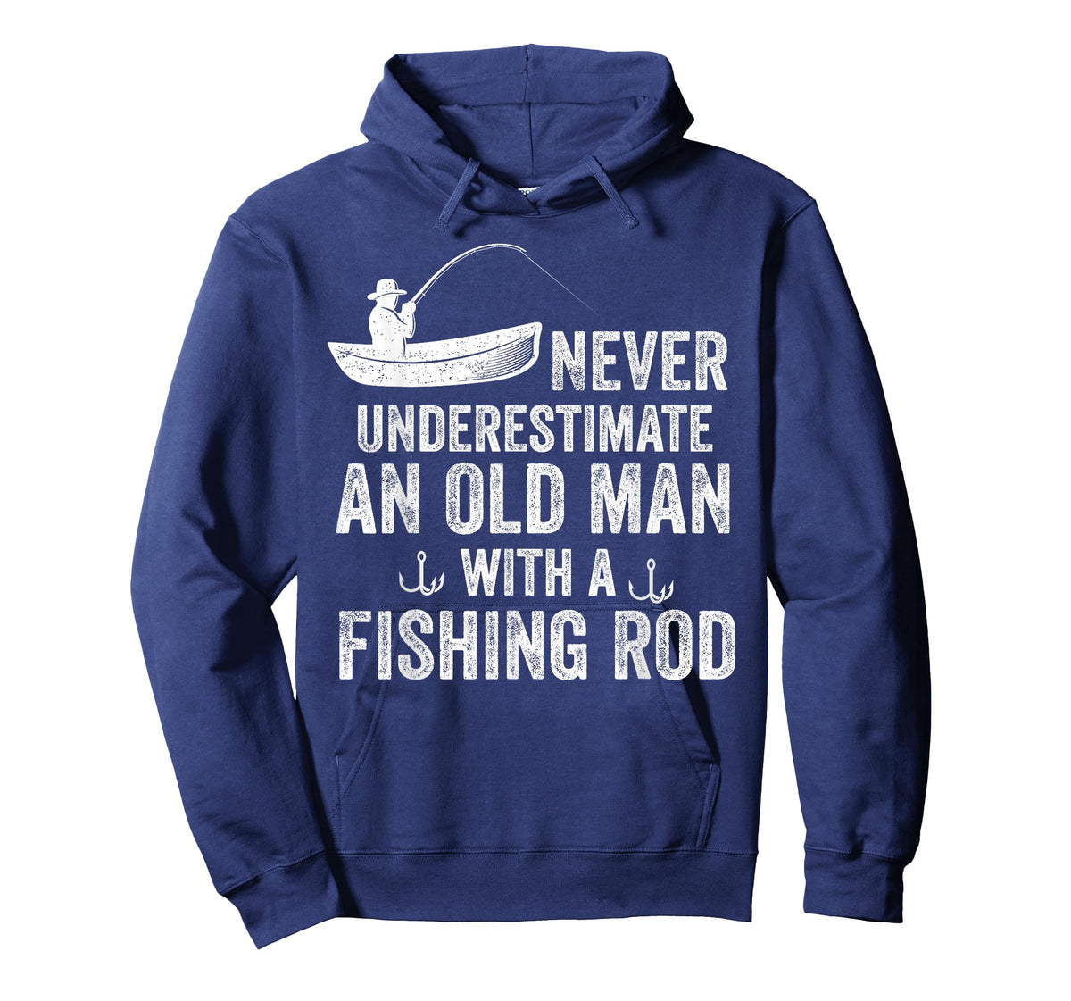 Never Underestimate an Old Man with A Fishing Rod Fisherman T-Shirt