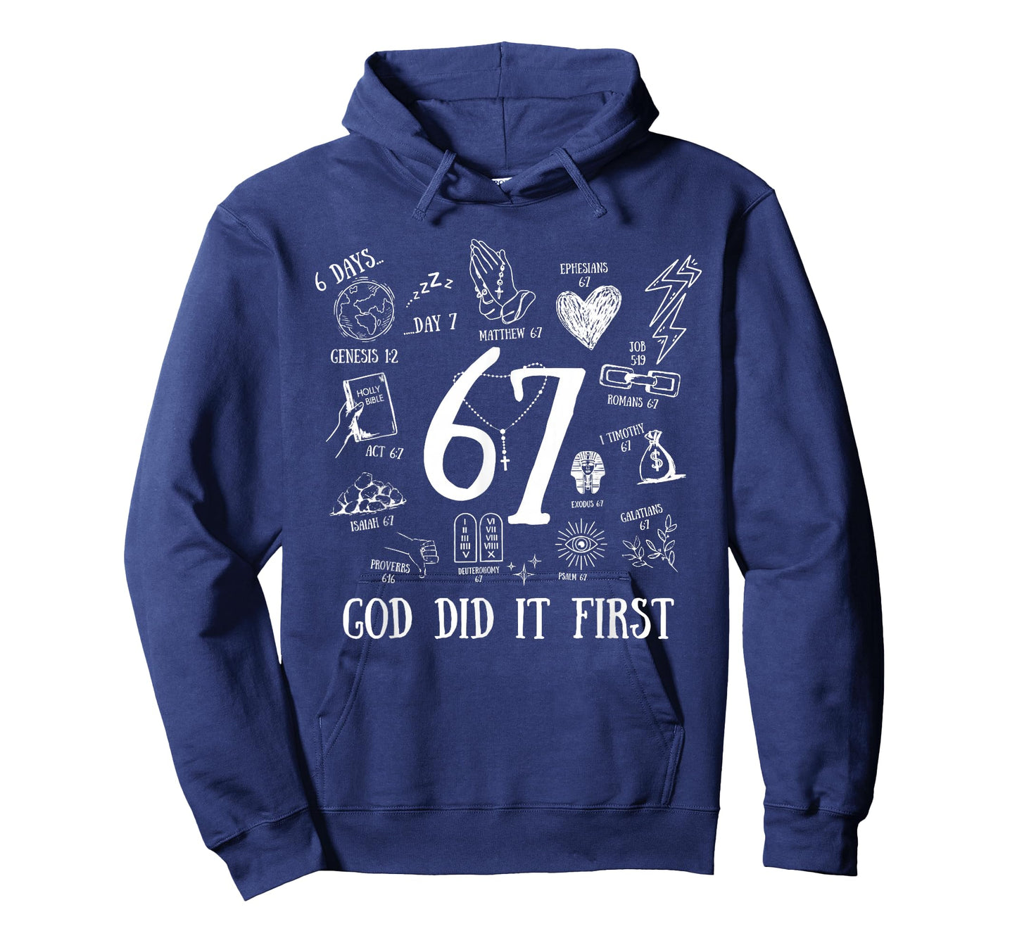 Vintage God Did It First 67 Six Seven Meme Christian Bible T-Shirt
