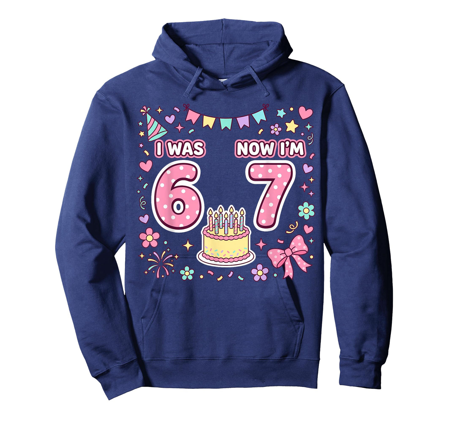 7 Year Old Birthday I was 6 Now I'm 7 67 T-Shirt