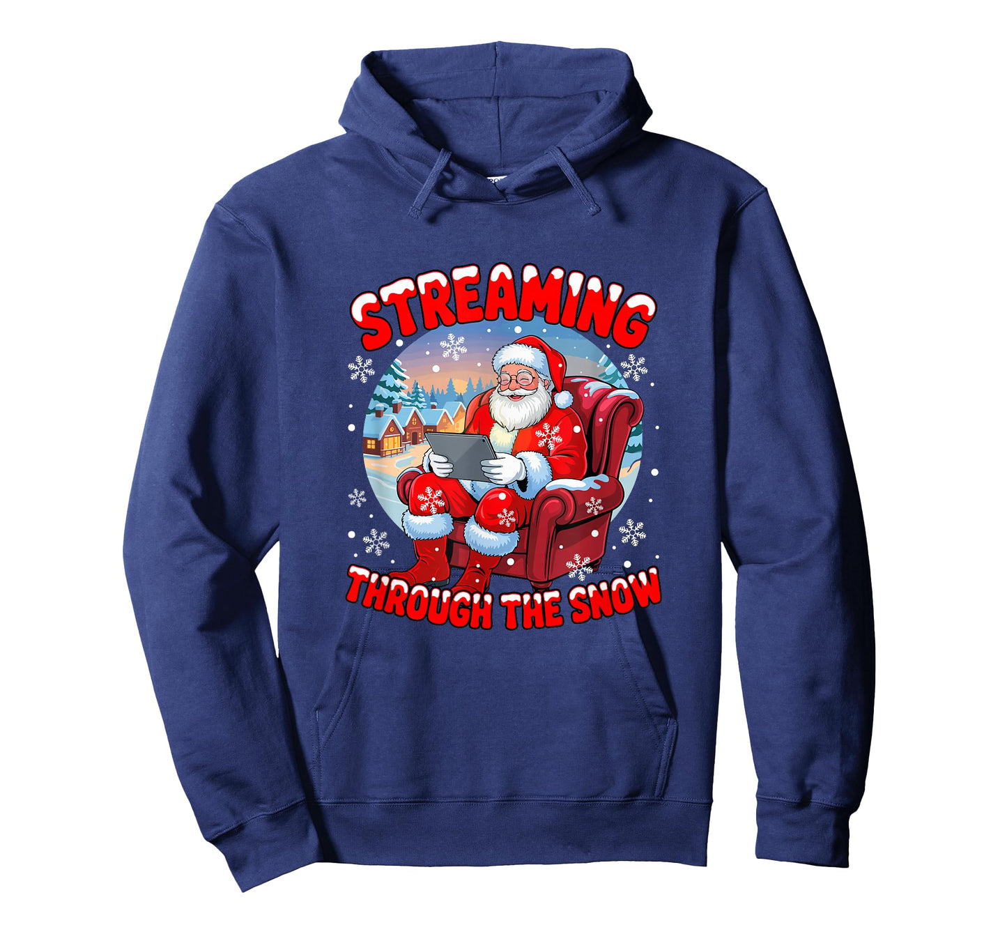 Streaming Through The Snow Christmas Santa Funny Streamer T-Shirt