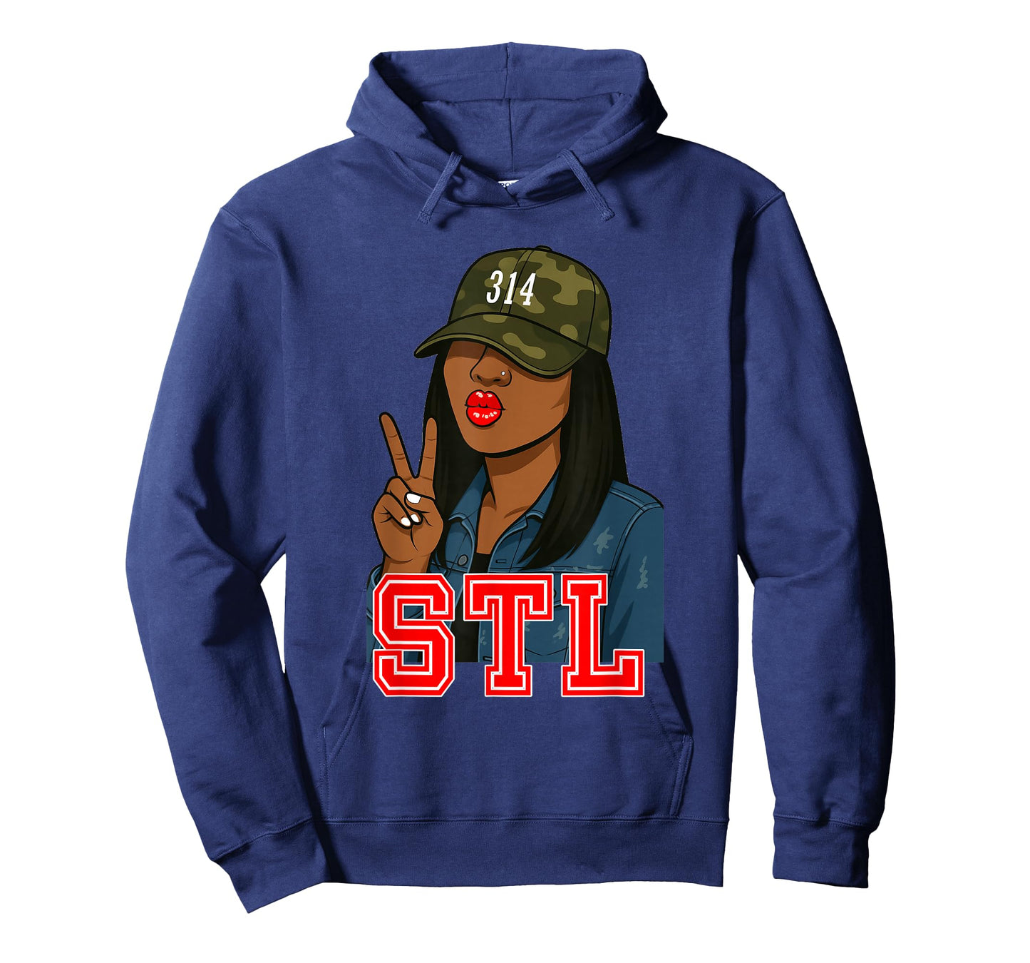 STL 314 Hat Camo Black Woman St. Louis T-Shirt