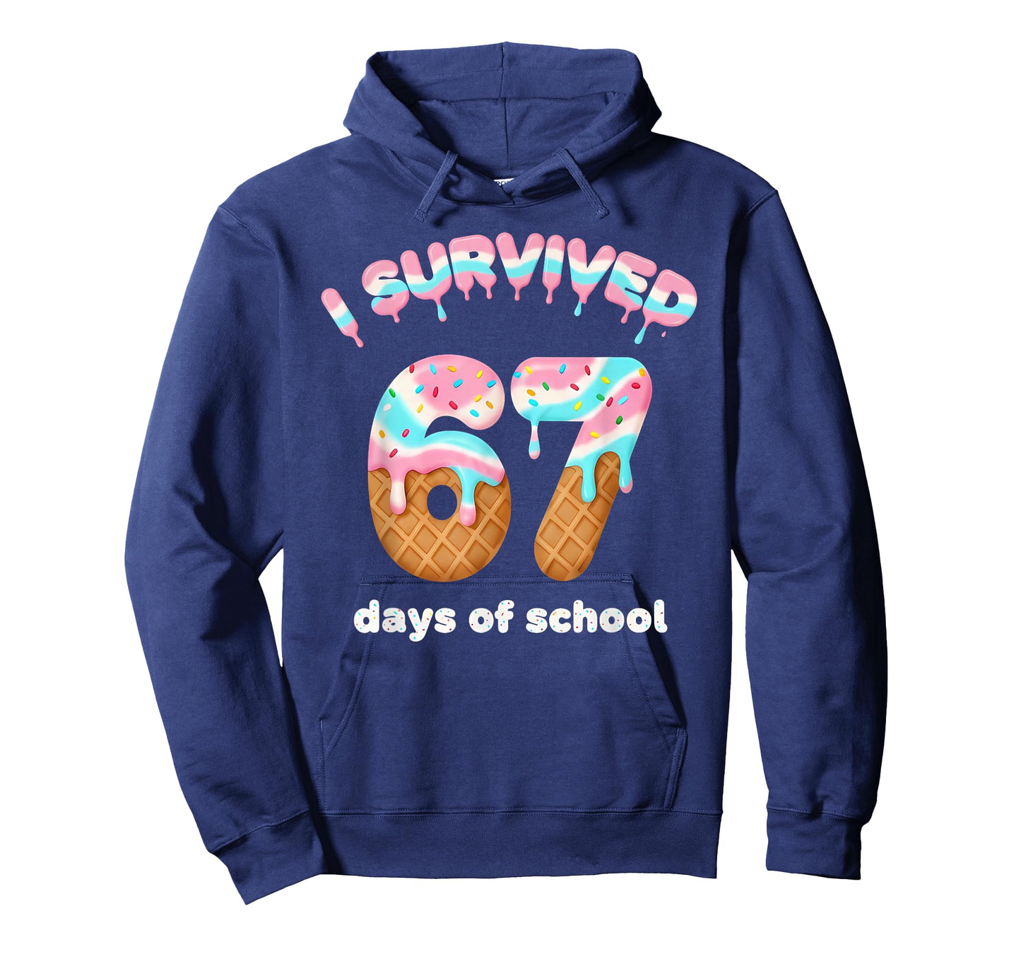 I Survived 67 Days of School Funny Ice Cream Teacher Meme T-Shirt