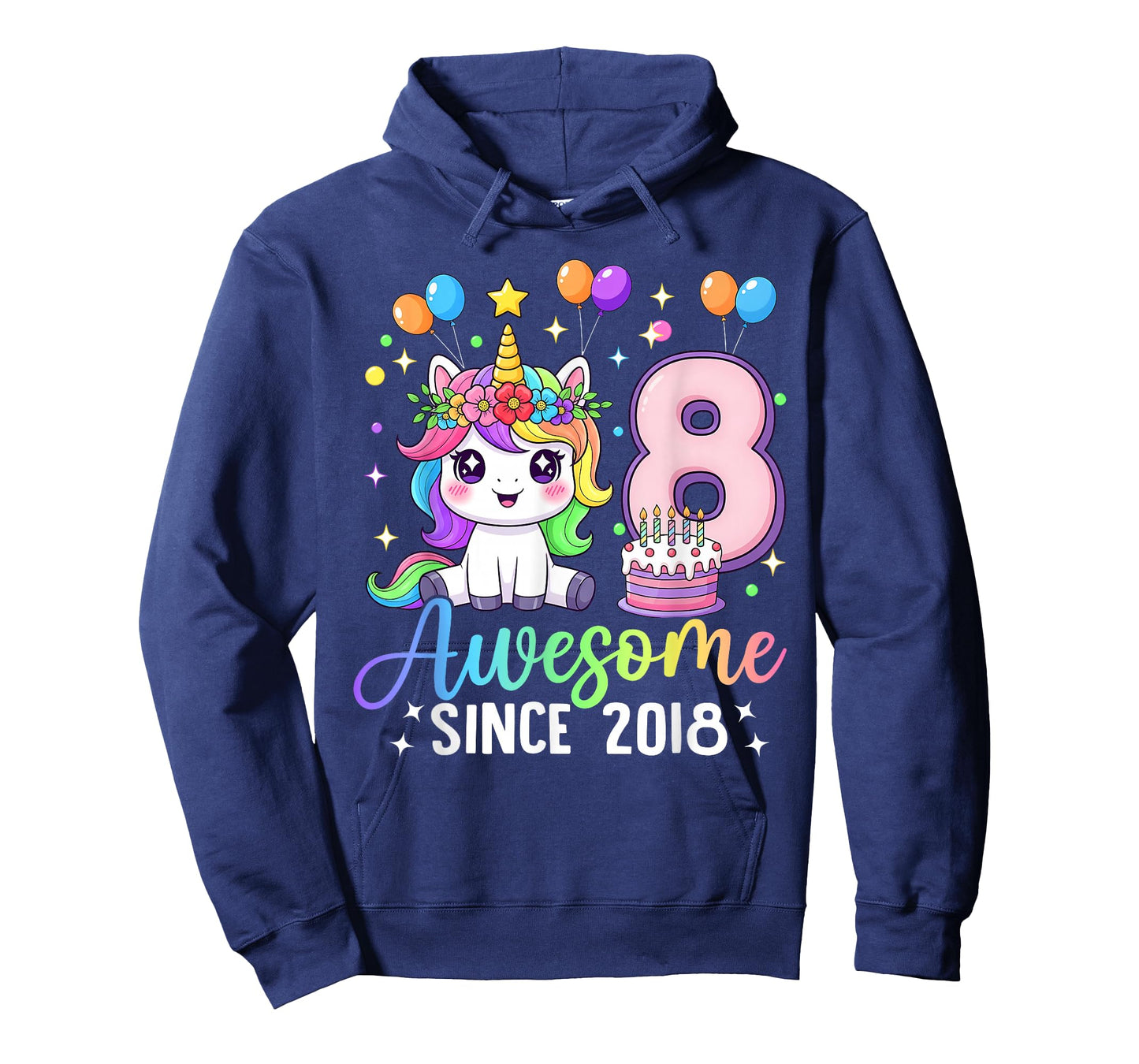 Unicorn 8th Birthday 8 Year Old Unicorn Party Birthday Girl T-Shirt