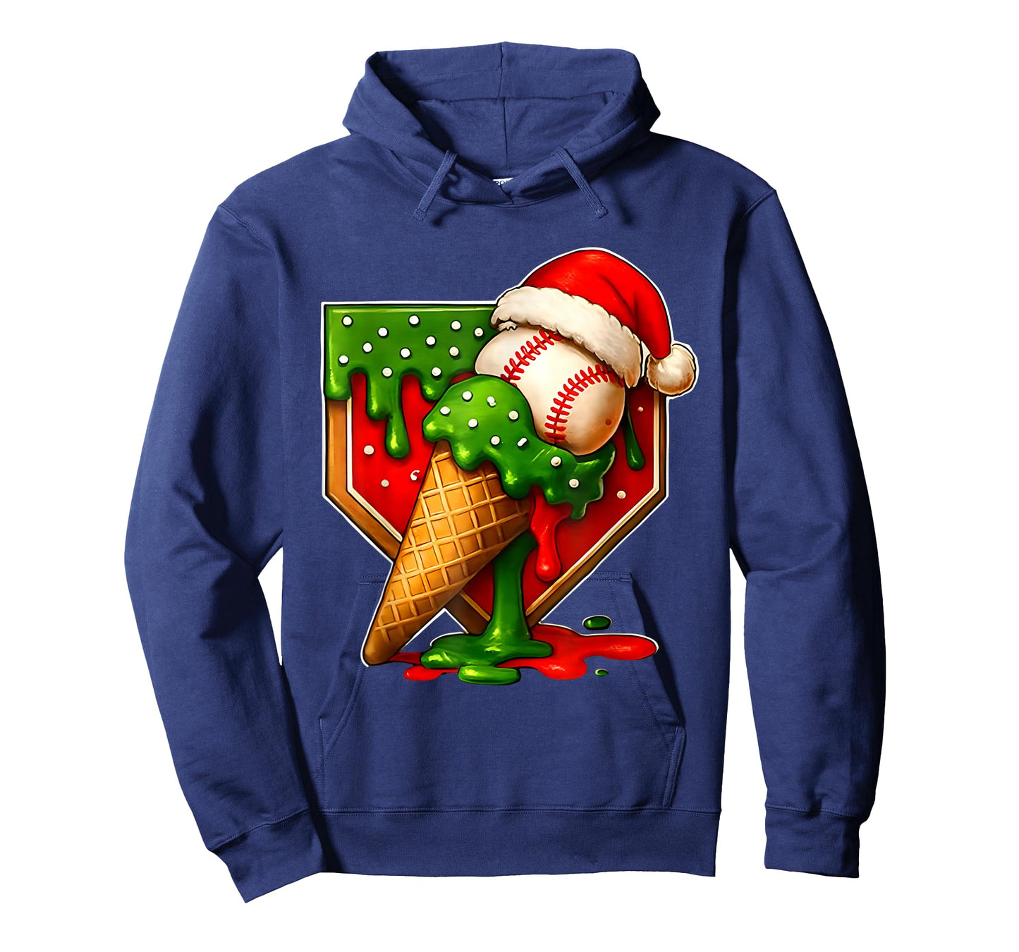 Baseball Xmas Christmas Baseball Ice Cream Drip Boys T-Shirt
