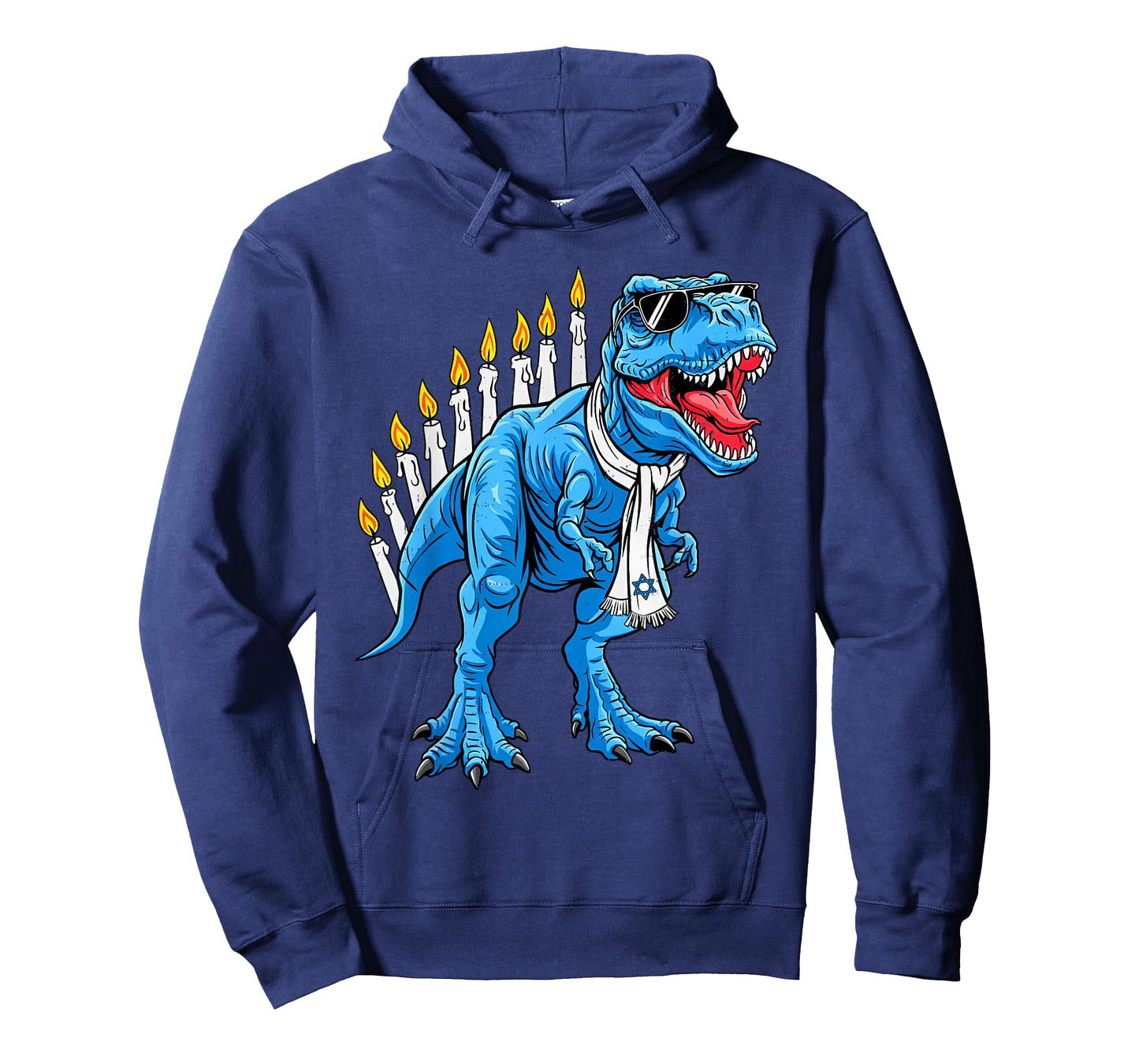 Hanukkah T Rex Dinosaur Dino Jewish Menorah Toddler Boy Kids T-Shirt