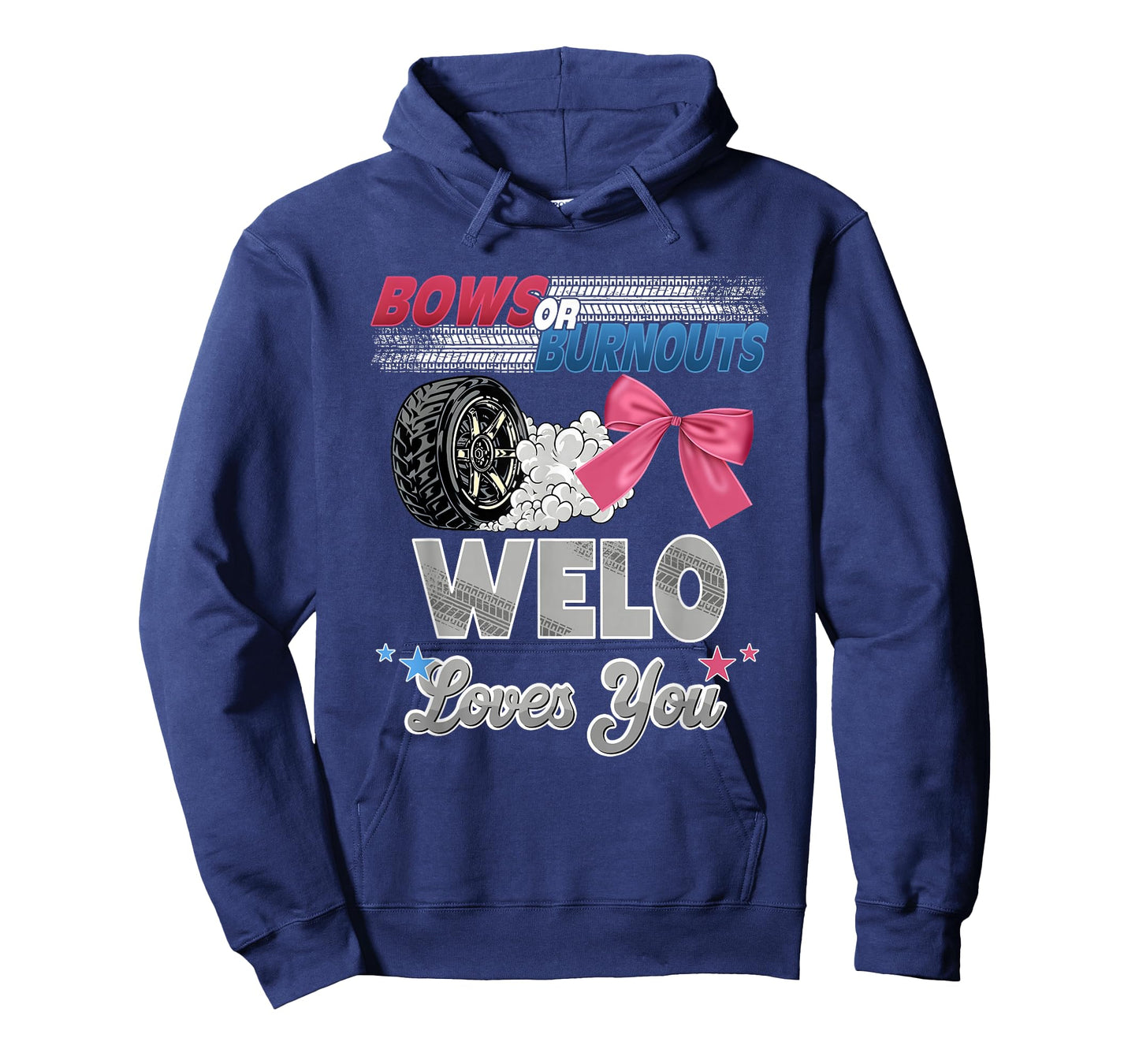 Burnouts or Bows Welo Loves You Gender Reveal Party T-Shirt