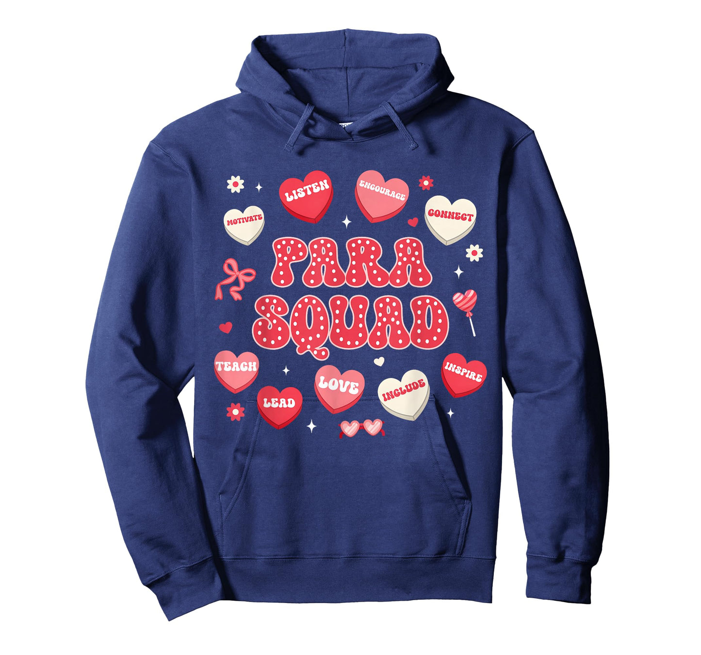 Groovy para Squad Teacher Paraprofessional Valentines Hearts T-Shirt