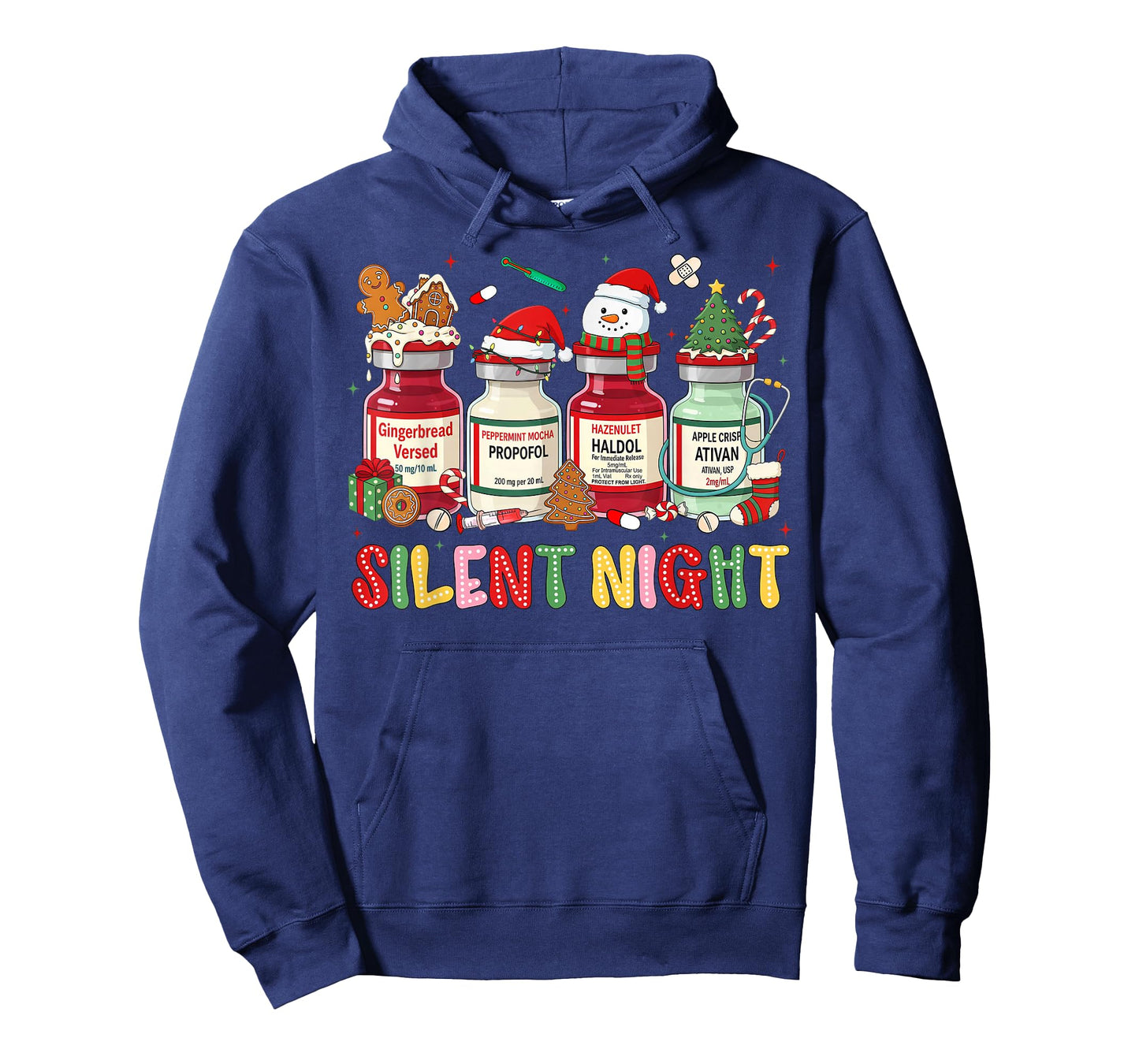 Silent Night Medical Christmas Humor for Nurses ICU RN T-Shirt