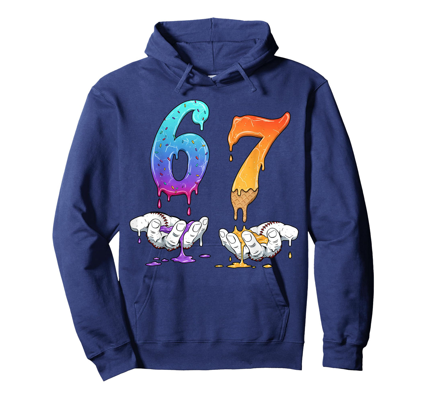 6 7 Six Seven Meme Hands Ice Cream Baseball Drip Boy Girl T-Shirt