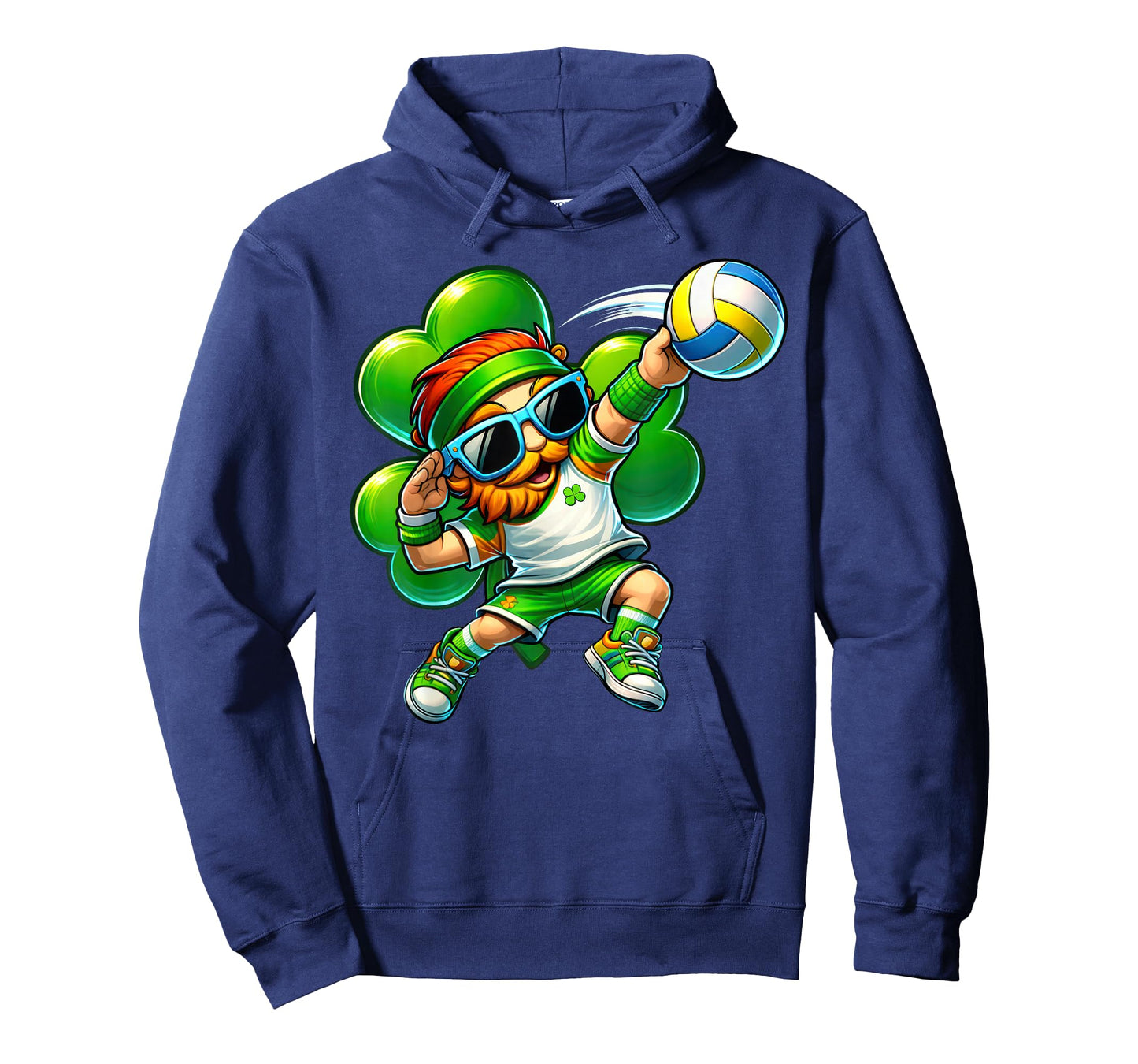 Leprechaun Playing Volleyball Men Kids Boys St Patrick Day T-Shirt
