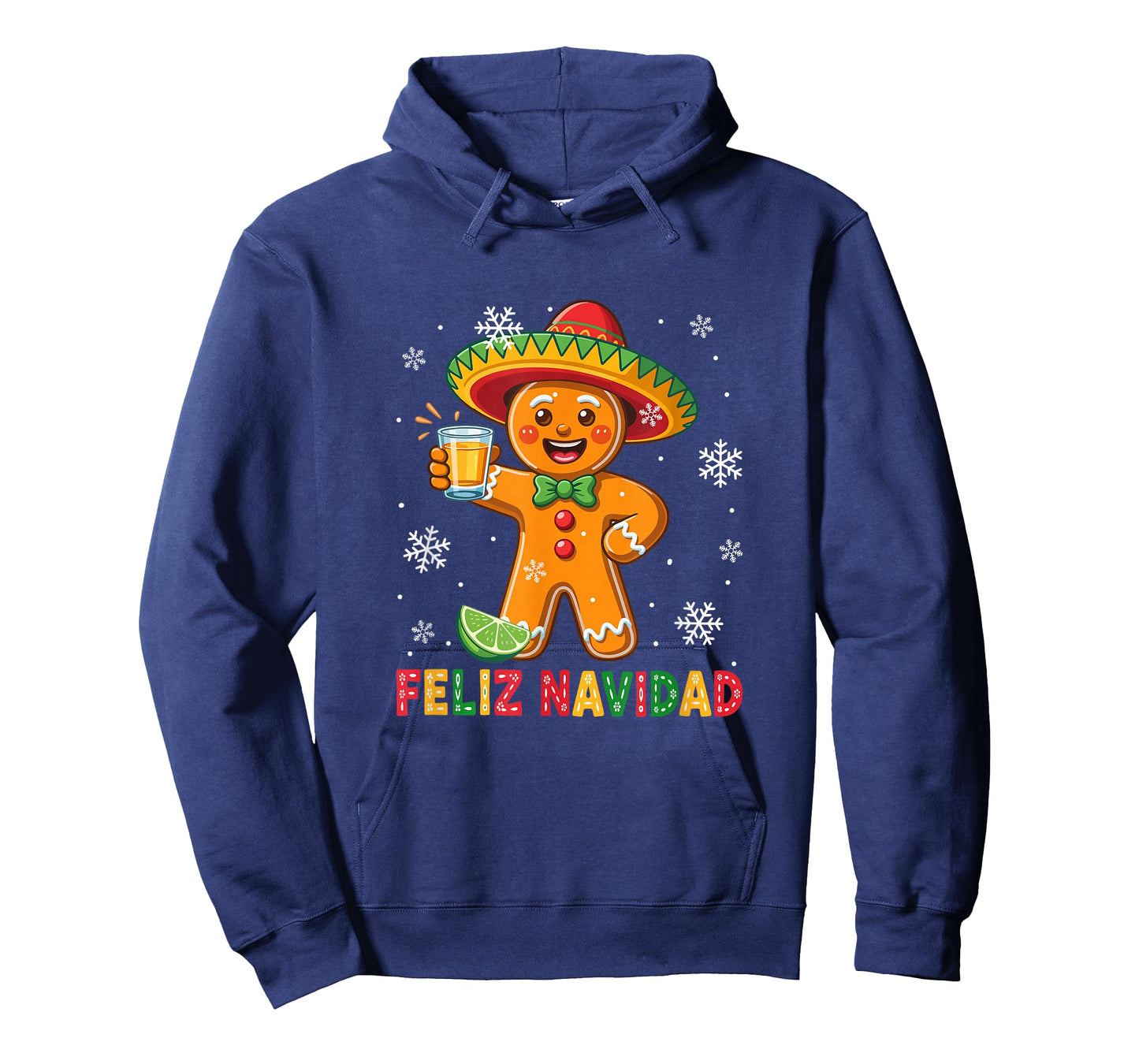 Feliz Navidad Christmas Mexixcan Funny Gingerbread Drinker T-Shirt