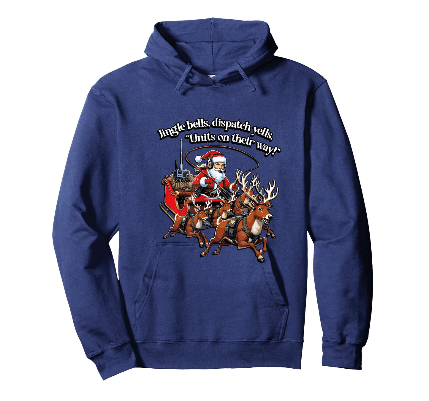 Christmas 911 Dispatch Santa Sleigh Reindeer Jingle Bells T-Shirt