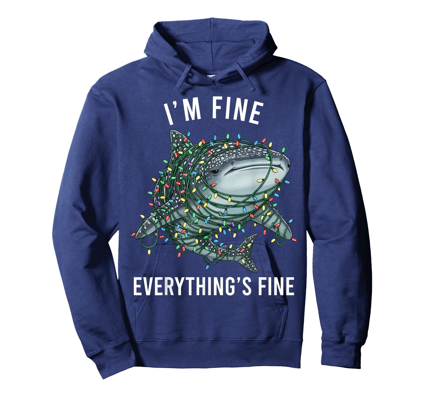 Whale Shark Christmas I'm Fine Everything is Fine T-Shirt