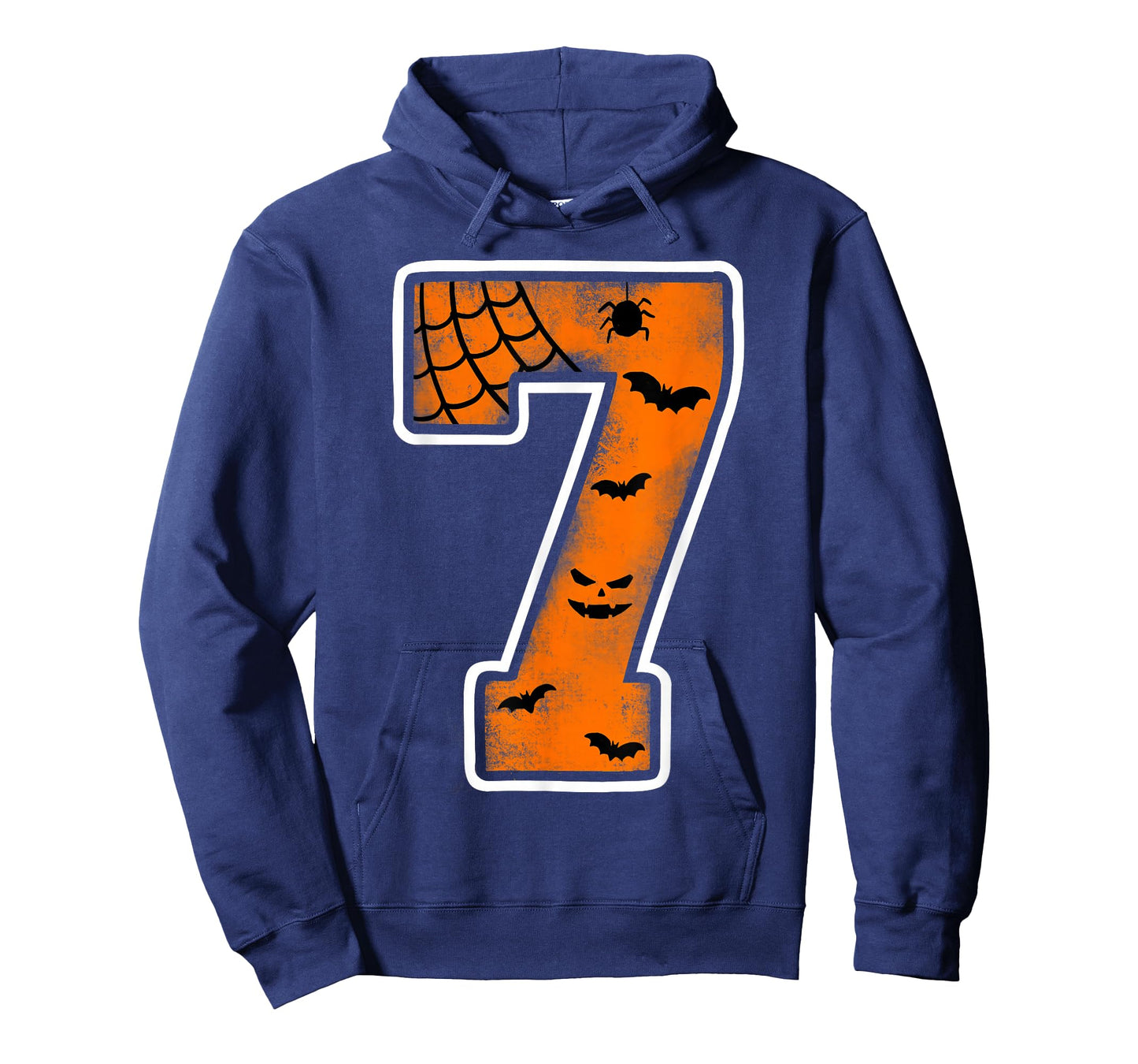 Number 7 7th Birthday Boy Seven Halloween Happy Birthday T-Shirt