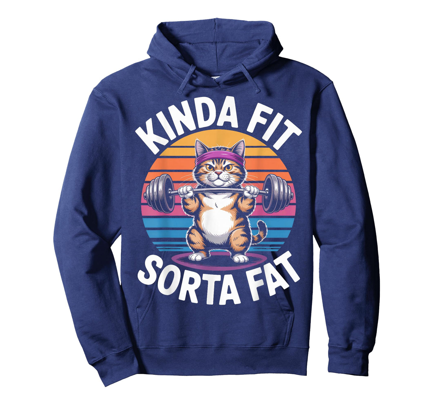 Sorta Fat Kinda Fit Weightlifting Cat Gym Animal Lover T-Shirt
