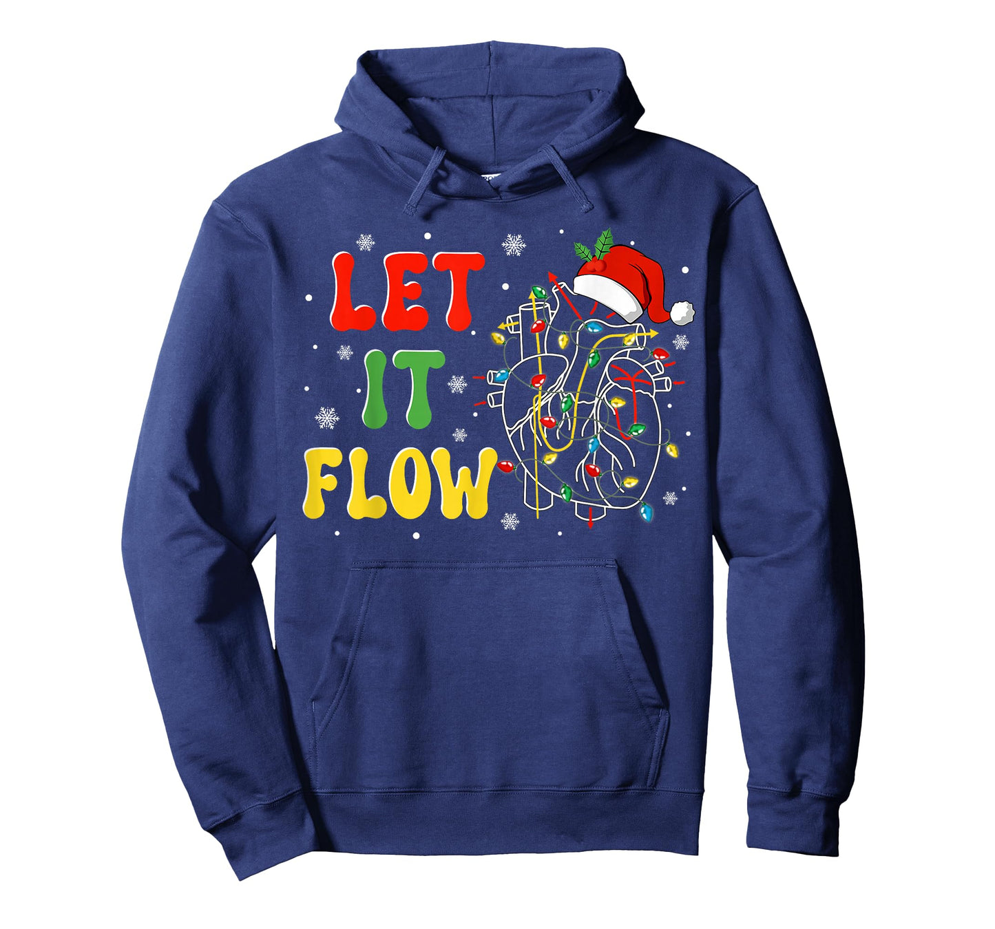 Funny Let It Flow Anatomy Heart Cardiac Nurse Santa Hat Xmas T-Shirt