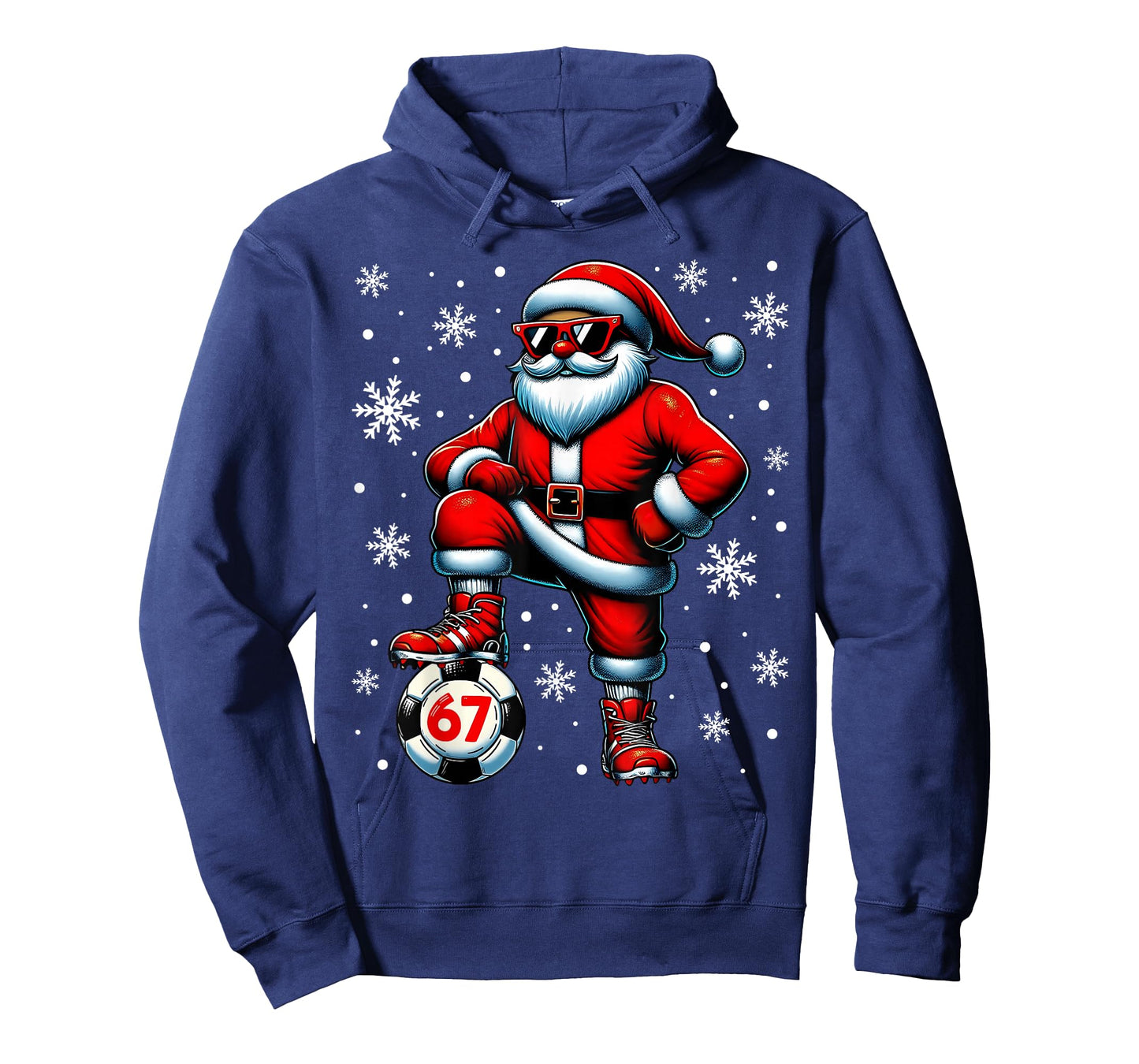 Funny Christmas Soccer Cool Santa Claus 6 7 Meme Teens T-Shirt