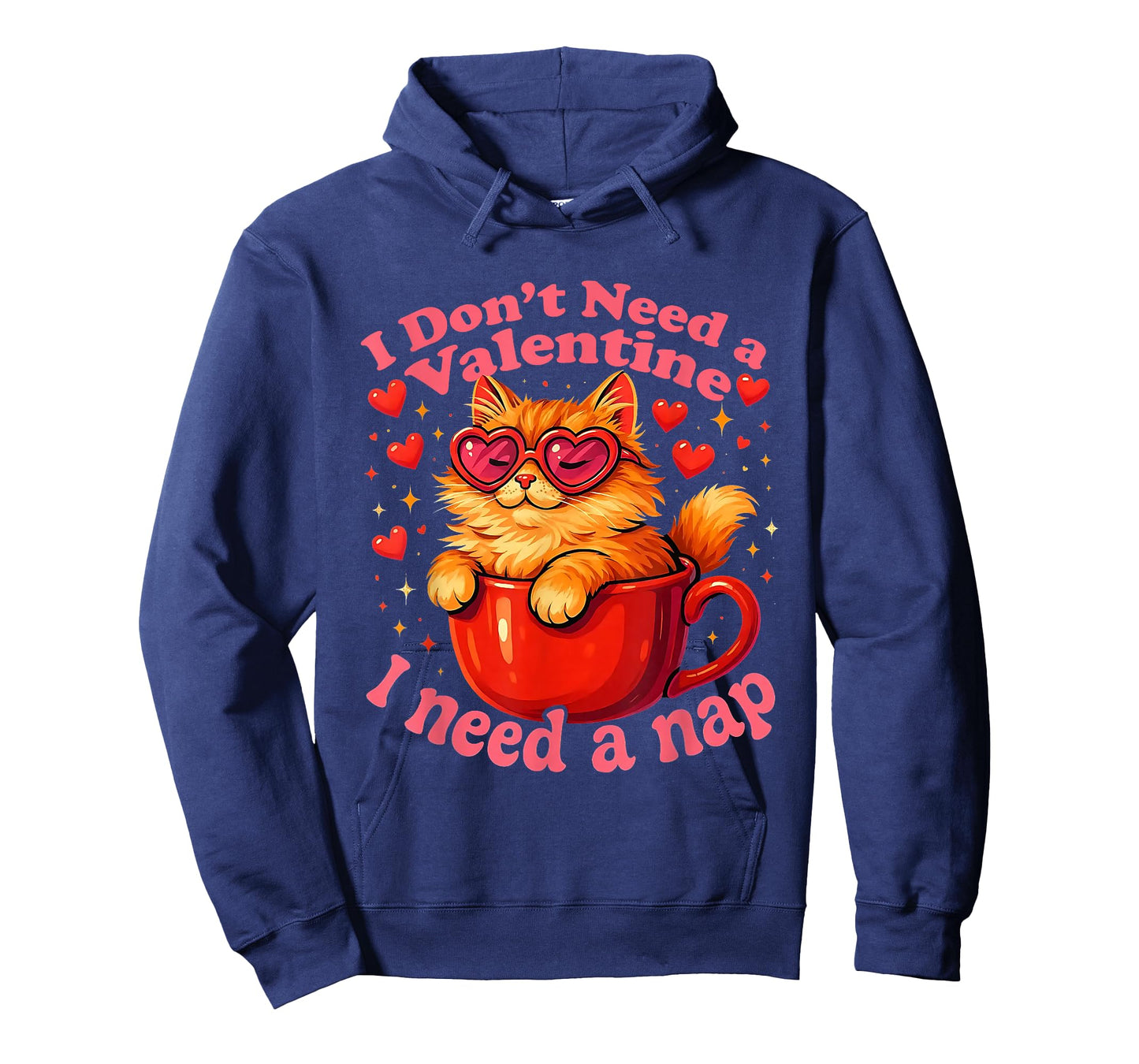 Valentine Cat Nap Funny Cozy Sleep Design T-Shirt