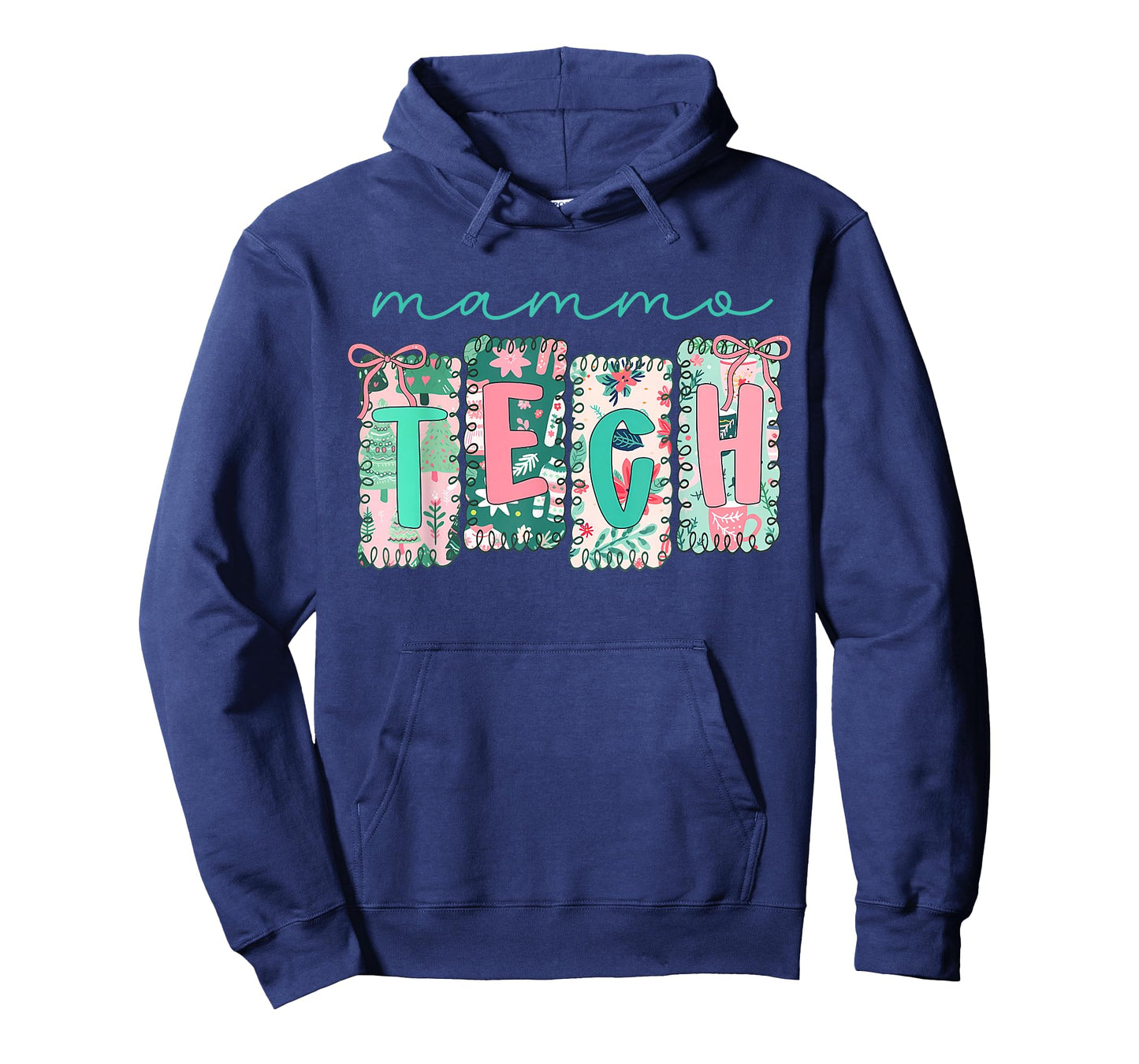 Stamp Bow Mammo Tech Christmas Mammography Technologist T-Shirt