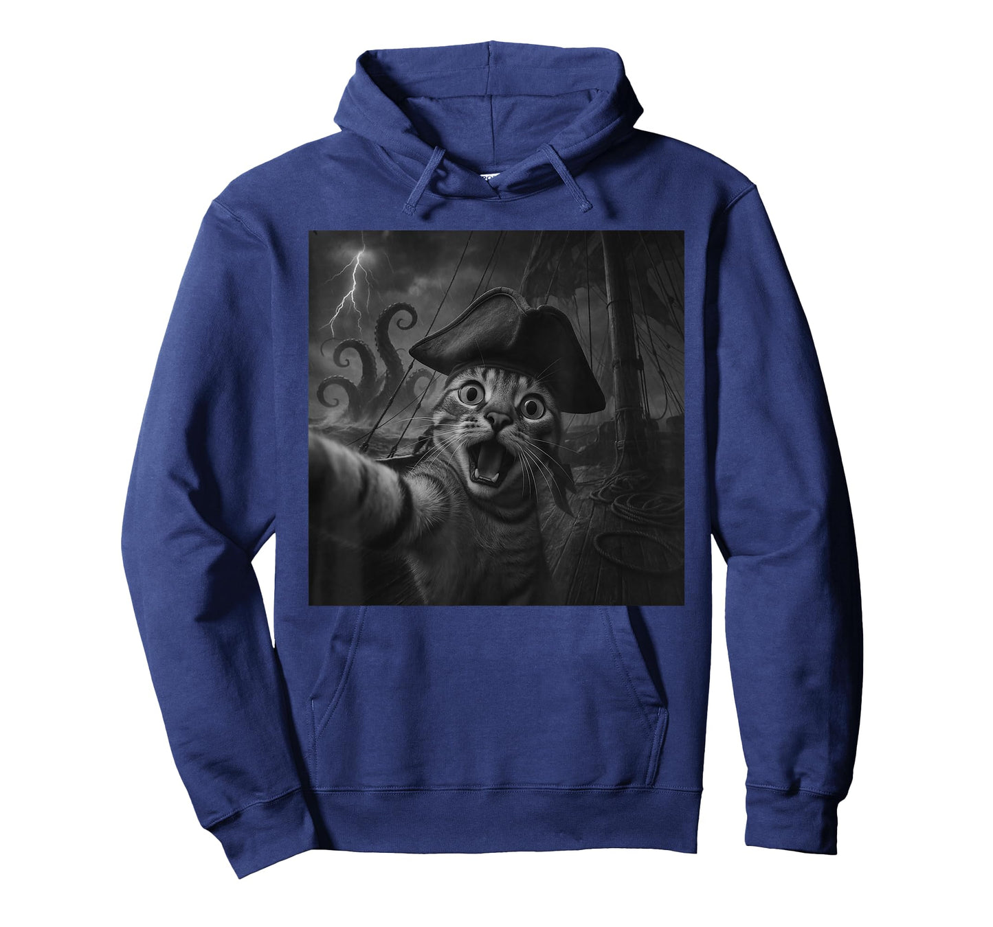 Cat Selfie with Kraken Octopus Funny Meme Men Women Kids T-Shirt